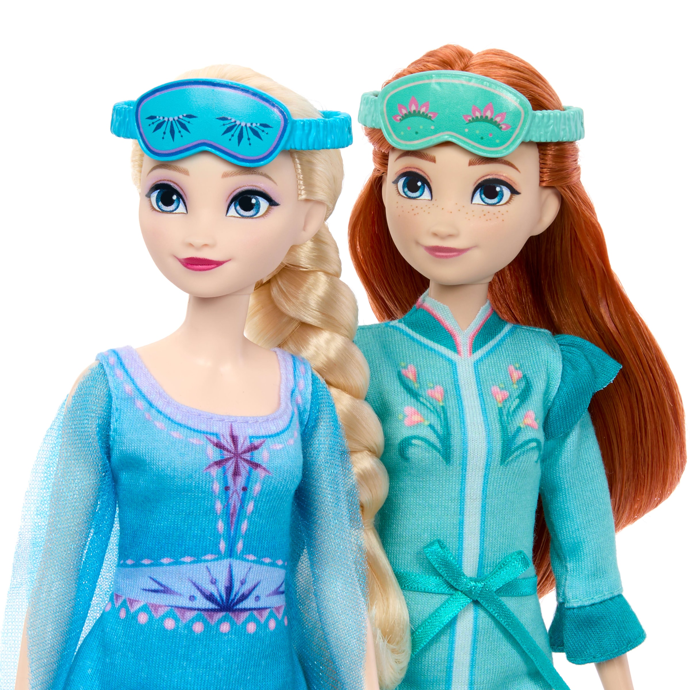 Mattel® Anziehpuppe »Disney Die Eiskönigin Schwestern-Pyjamaparty Set mit Anna- und Elsa« Modepuppen, Olaf-Figur und 14 Zubehörteilen