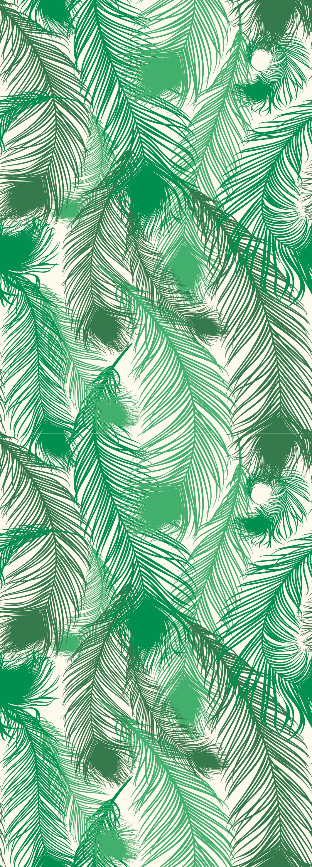queence Vinyltapete »Federn-Grün«, bedruckt-Motiv-botanisch-floral-gemuster günstig online kaufen