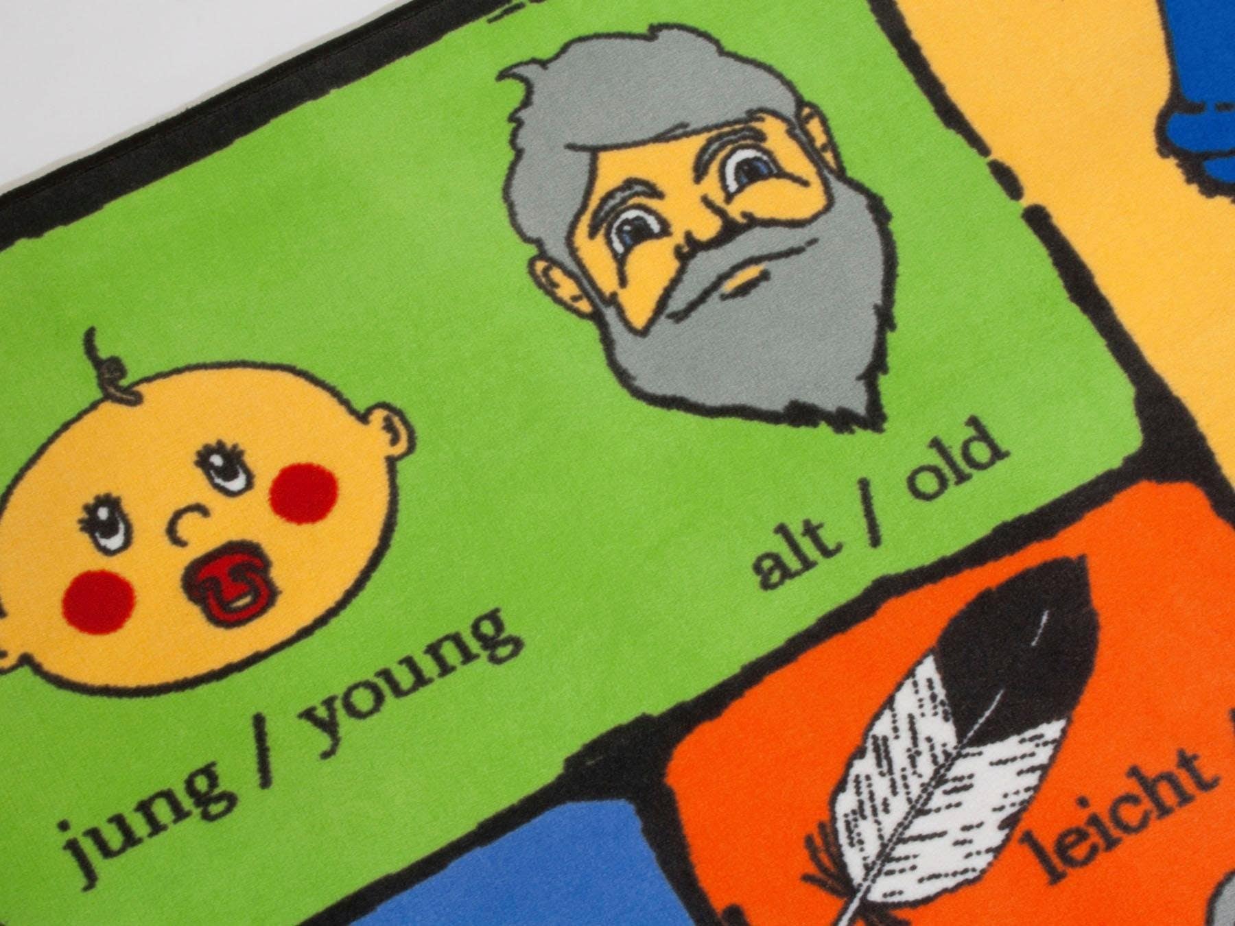 Primaflor-Ideen in Textil Kinderteppich »GEGENSÄTZE, Made in Belgium«, rechteckig, 5 mm Höhe, Spiel- und Lernteppich, Gegensätze lernen, Kinderzimmer