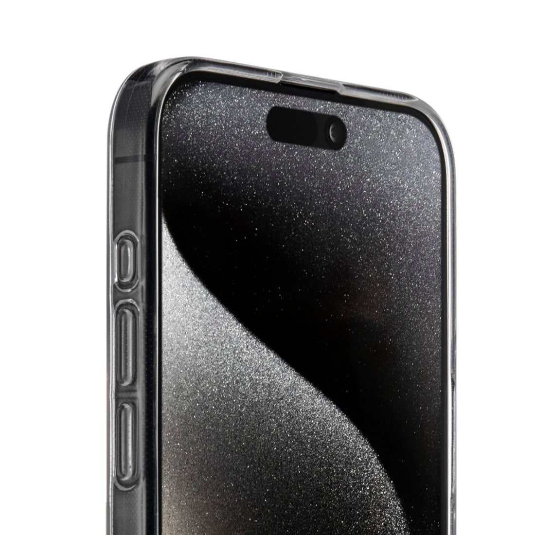 Hama Handyhülle »Handyhülle „Always Clear“ f. iPhone 15 Pro (kratzfest, ohne Vergilben)«, Apple iPhone 15 Pro, Anti-Rutsch-Oberfläche und bezogene Seitentasten