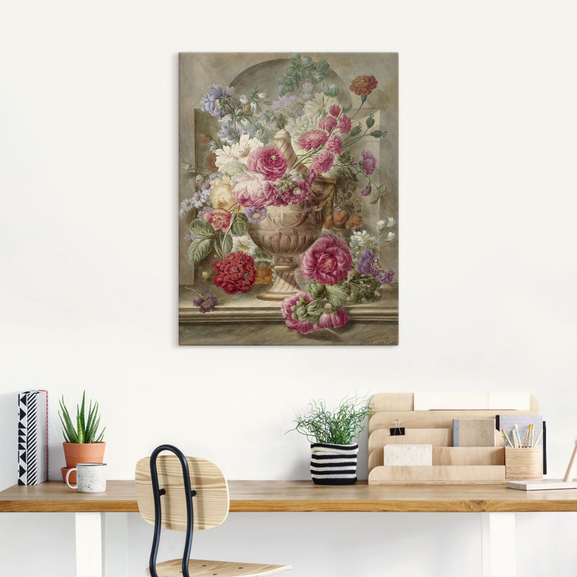 Artland Wandbild "Vase mit Blumen.", Arrangements, (1 St.), als Leinwandbil günstig online kaufen