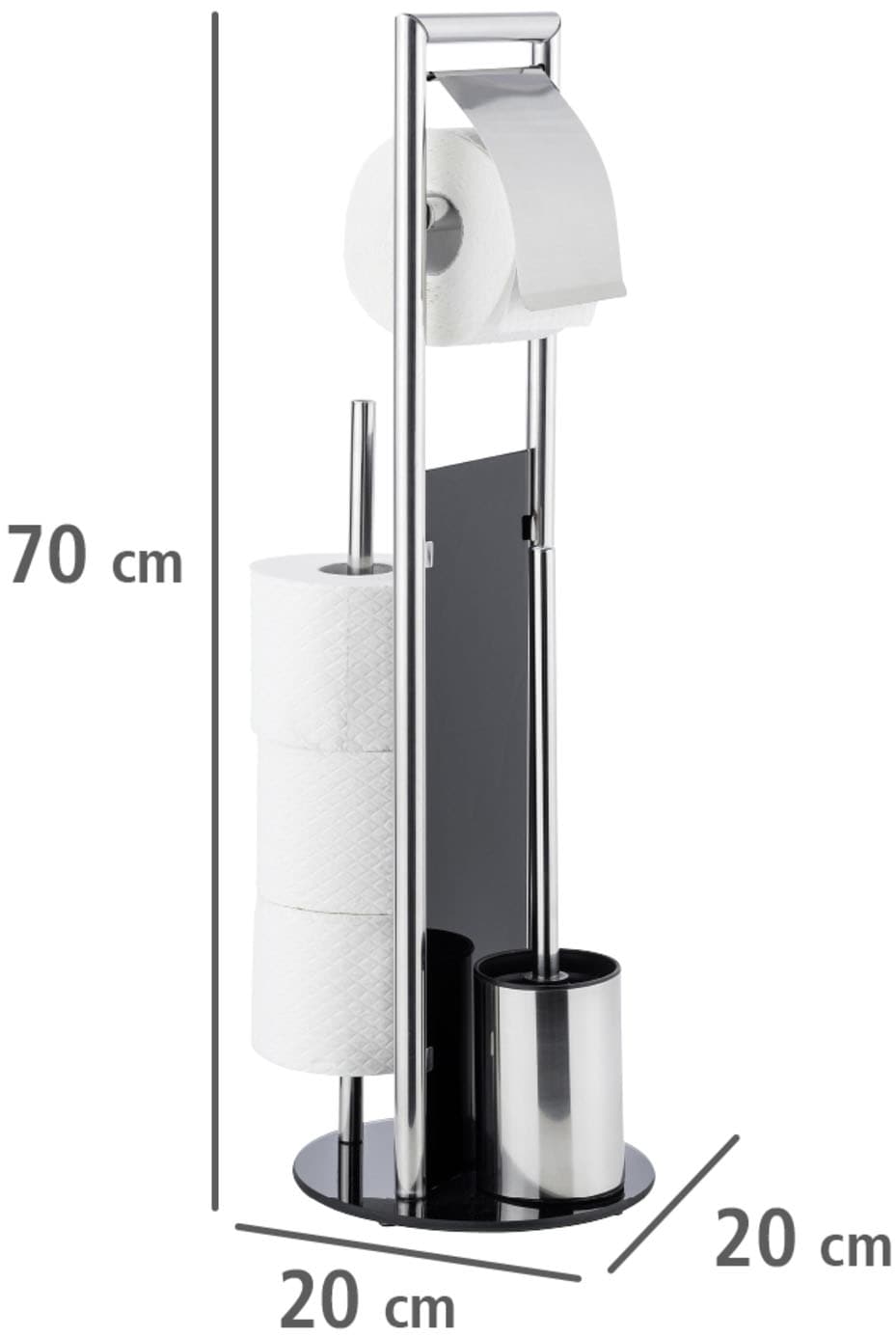 WENKO WC-Garnitur »Ravina« aus Edelstahl | Kunststoff | Sicherheitsglas Stand WC Garnitur und Handtuchhalter