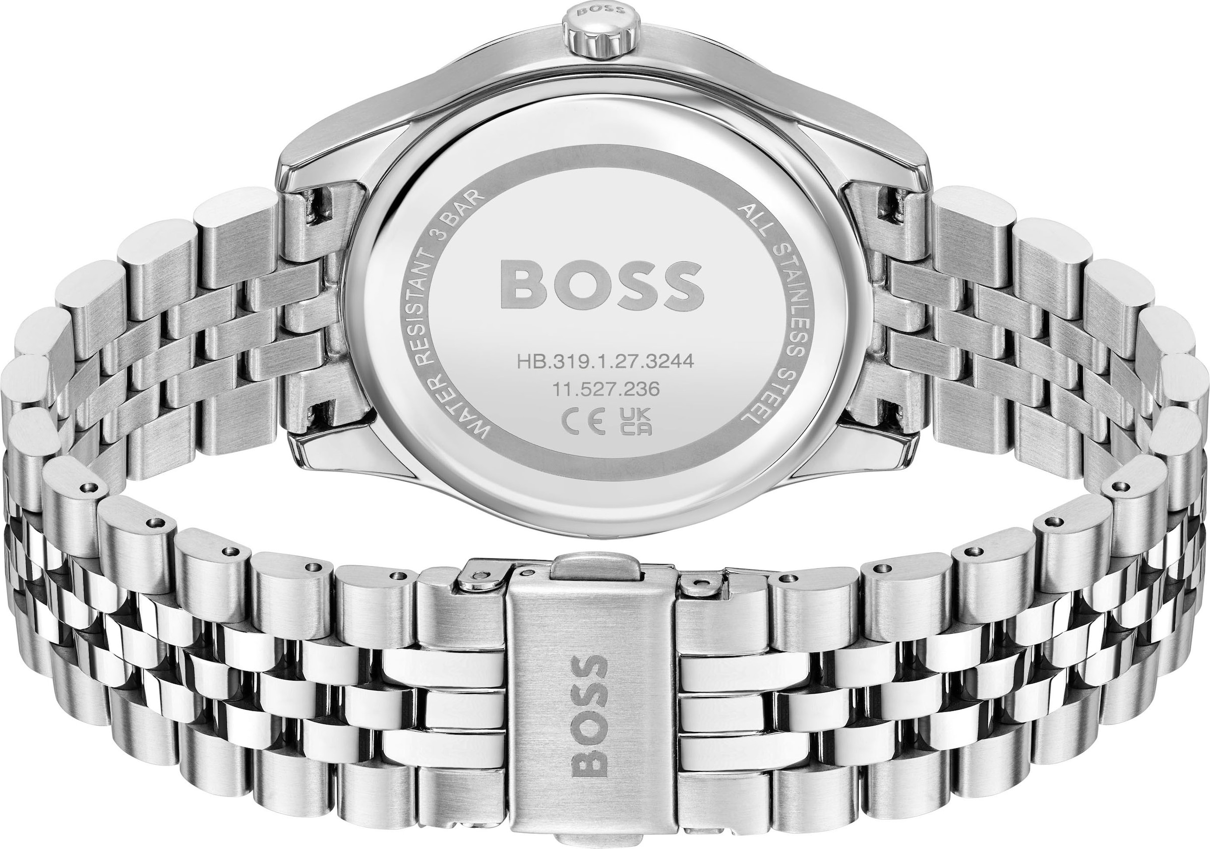 BOSS Quarzuhr »GRACEFUL«, Armbanduhr, Damenuhr, Edelstahlarmband, analog