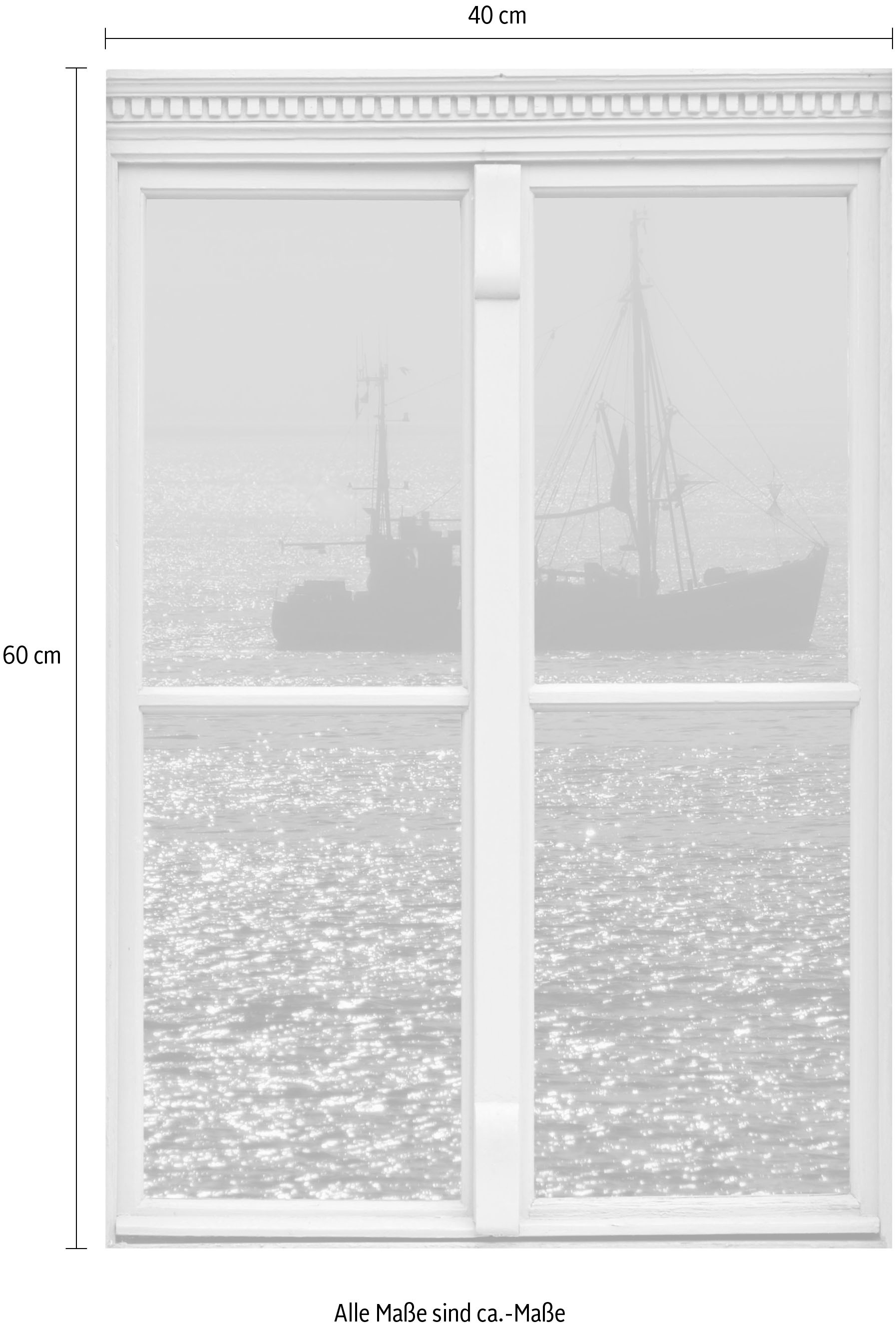 queence Wandsticker »Schiff«, Wandsticker, Wandbild, selbstklebend, 3D, Fenster