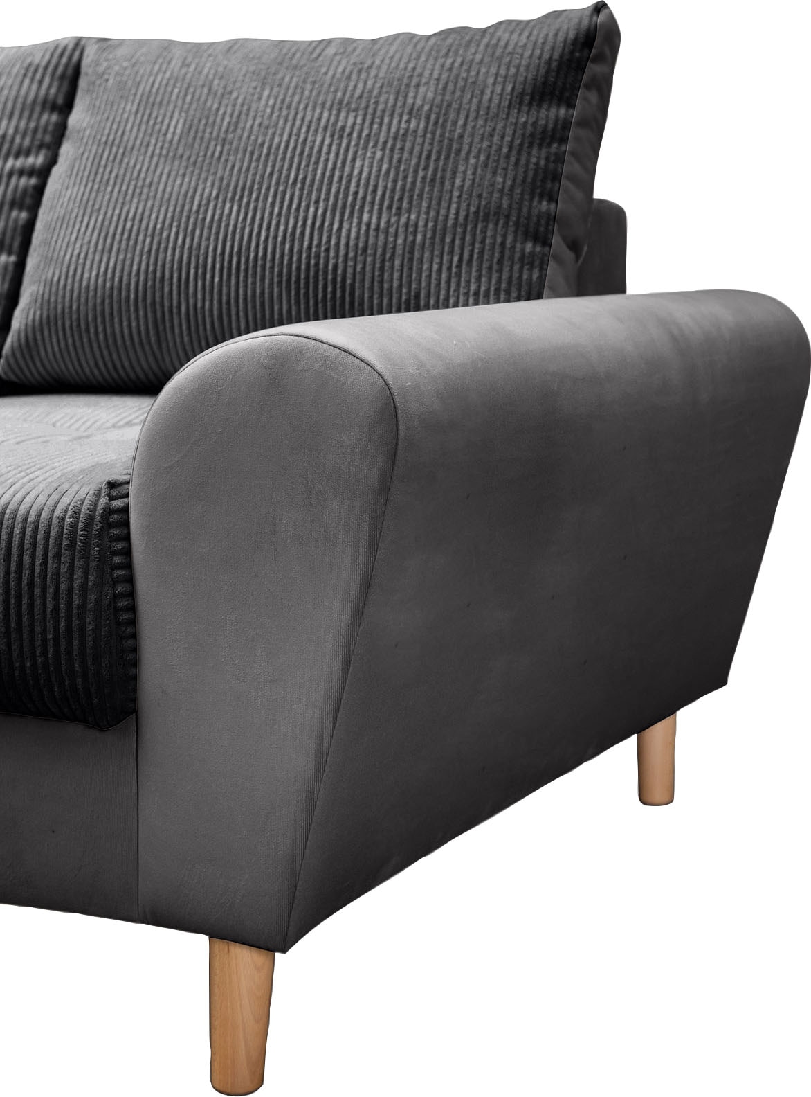 Home affaire Ecksofa »Rice L-Form inkl. Hocker«, (Set, mit Hocker), mit Bonnellfederkern, Hocker & Kissen, Ottomane beidseitig montierbar