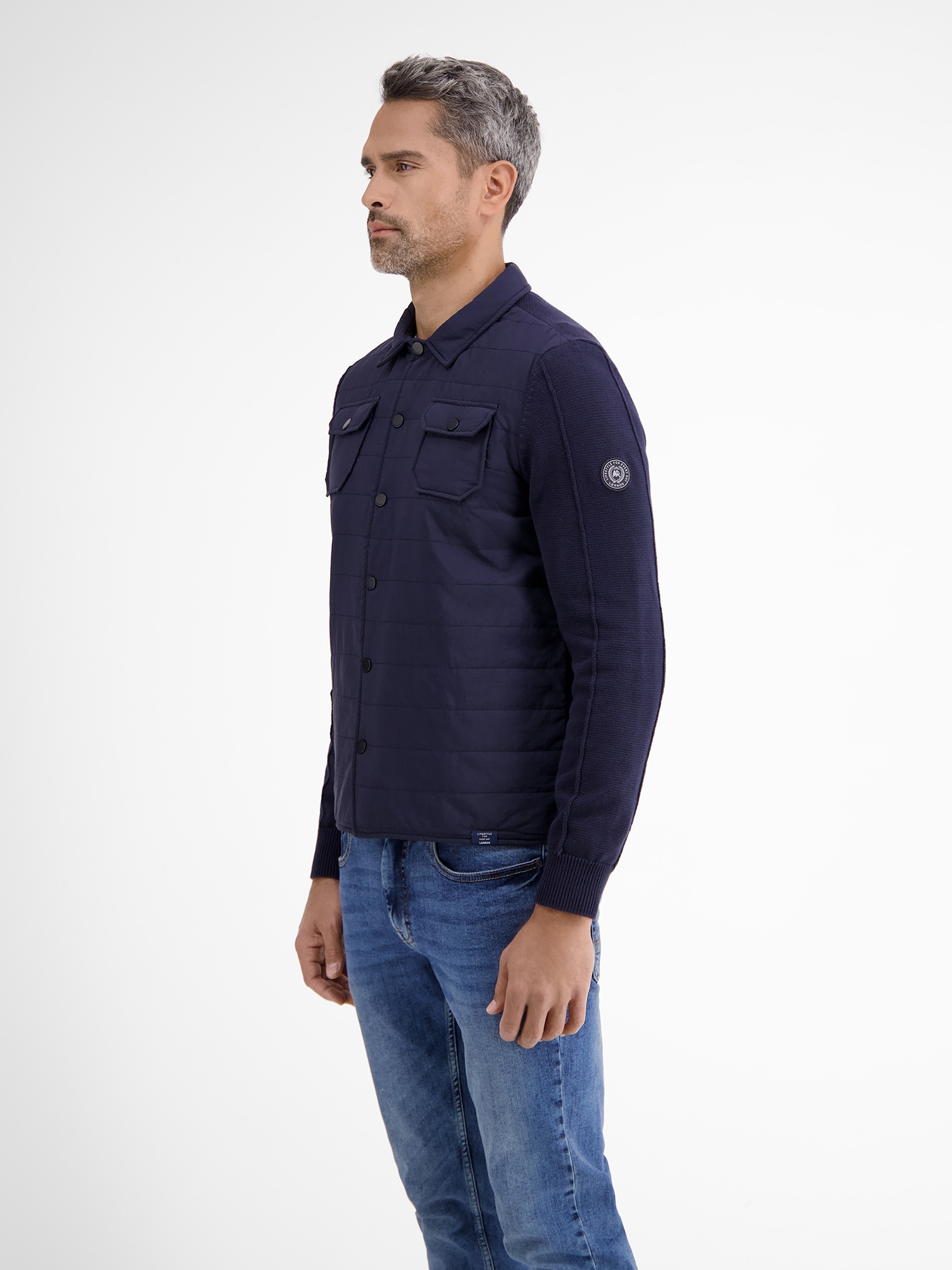 LERROS Strickjacke »LERROS Strickjacke mit Nylon-Steppoptik«