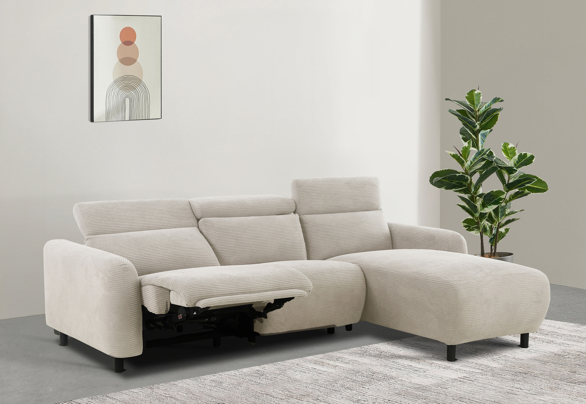 Home affaire Ecksofa »SKAANE in Cord, L-Form, 274 cm, manuelle u. elektrisc günstig online kaufen