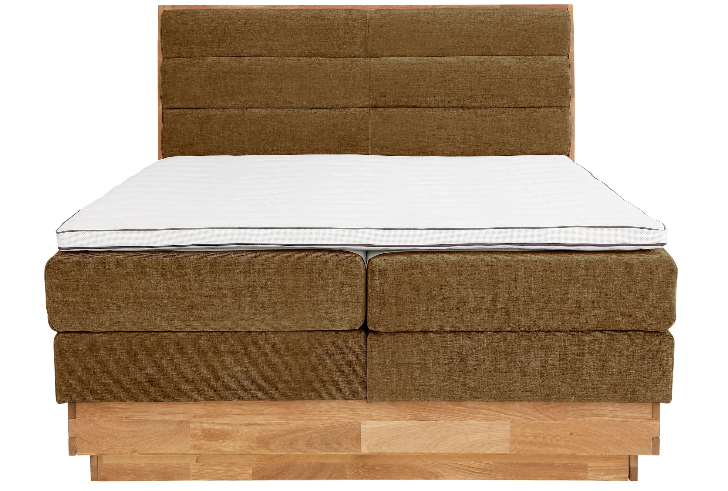 OTTO products Boxspringbett »Jenna«, ohne LED-Beleuchtung, mit zertifizierten, recycelten Bezugsstoffen