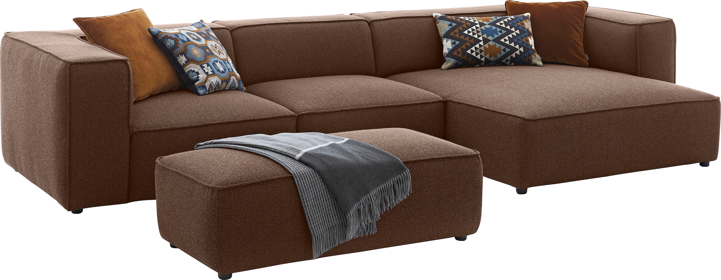 W.SCHILLIG Ecksofa »around-the-block«, mit eleganter Biese, mit Federkern, Breite 341 cm