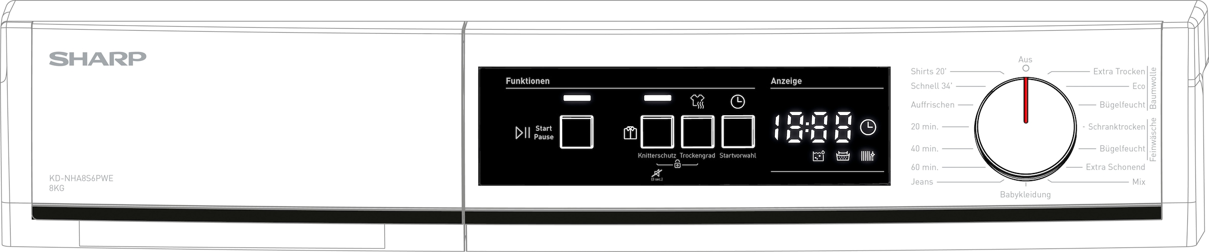 Sharp Wärmepumpentrockner »KD-NHA8S6PWE-DE«