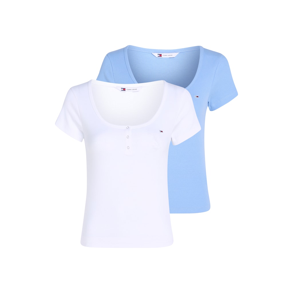 Tommy Jeans T-Shirt »TJW 2PACK HENLEY SS RIB TEE«, (Packung, 2er-Pack)