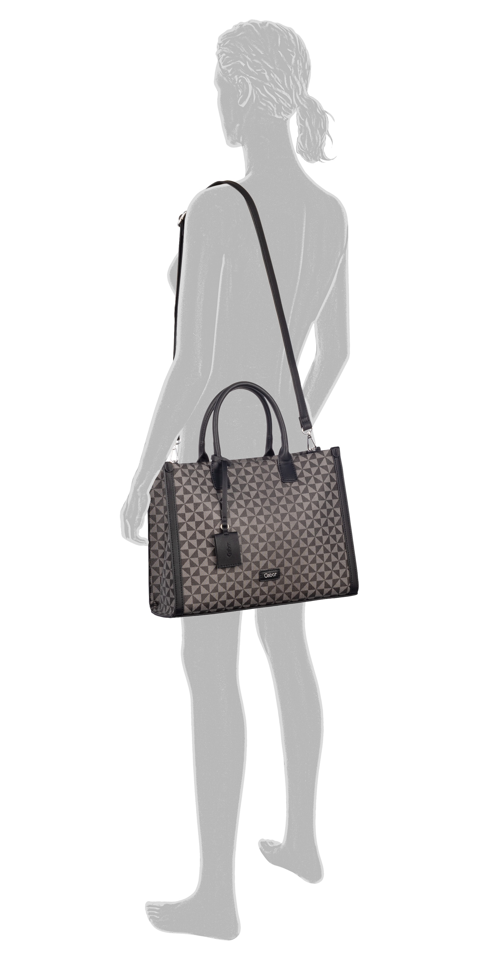 Gabor Shopper »Barina«, mit besonderem grafischen All-Over-Druck und Glattlederoptik Details