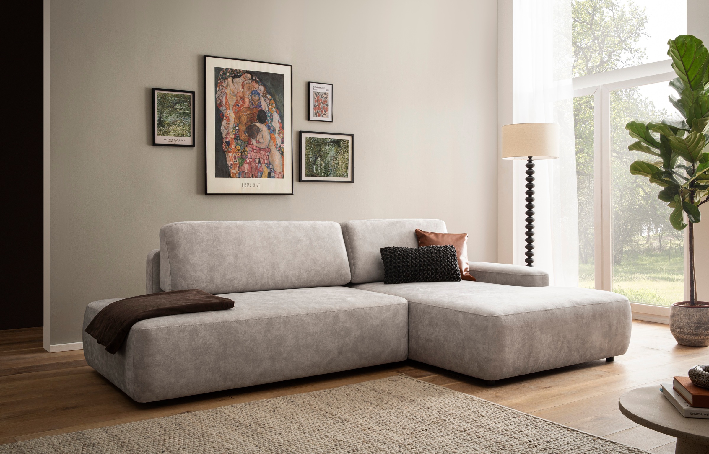 INOSIGN Ecksofa »TORGE, Schlafsofa Cord, Samtvelours u. Strukur fein, Couch günstig online kaufen