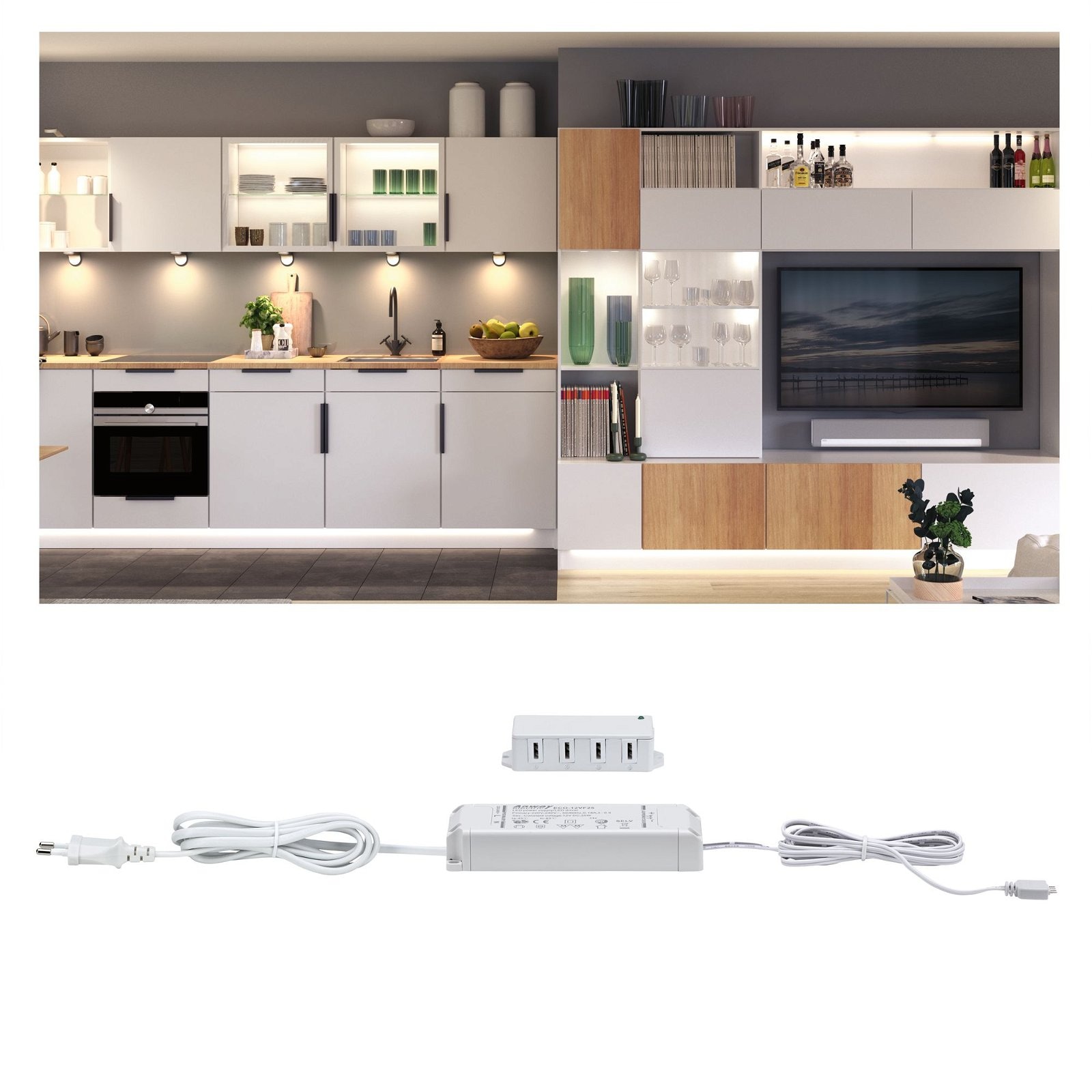 Paulmann Unterschrankleuchte »Clever Connect Trafo max.25W 12V DC incl 4fach Verteiler Weiß«