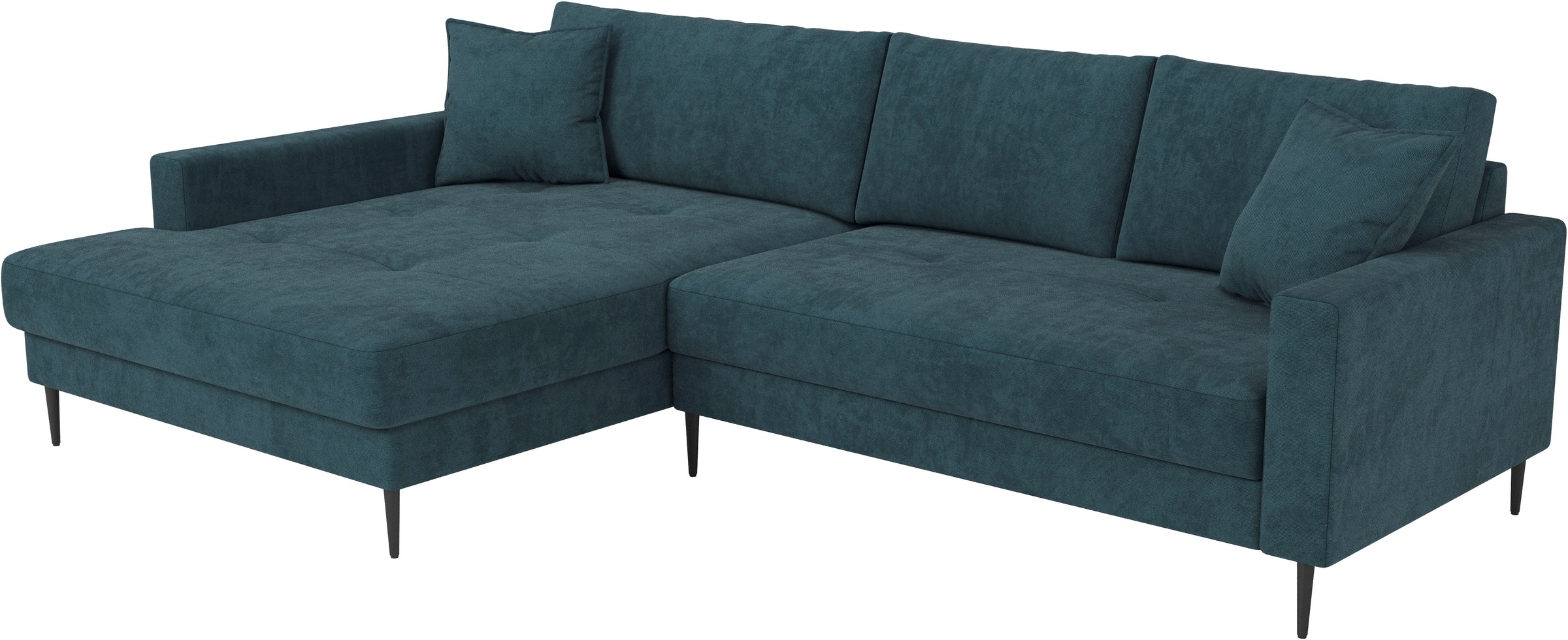 OTTO home Ecksofa »Summer L-Form, B: 280cm, in Cord & Struktur« wahlweise mit Kopfstützen, schwarze Metallfüße