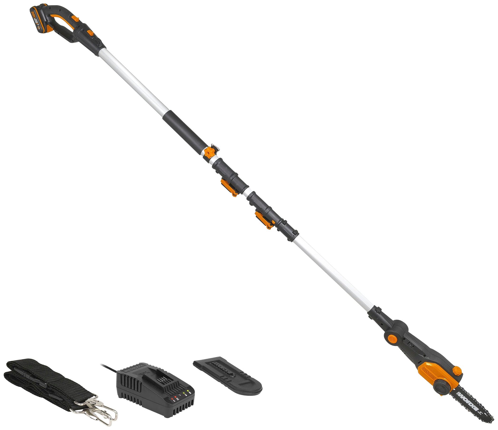 Worx Akku-Hochentaster »20V Akku Hochentaster, 20cm, Teleskopgriff max. 3,6m«, (Set, Gartenscheren-Maschinen), inklusive 20V/2Ah Akku und Ladegerät