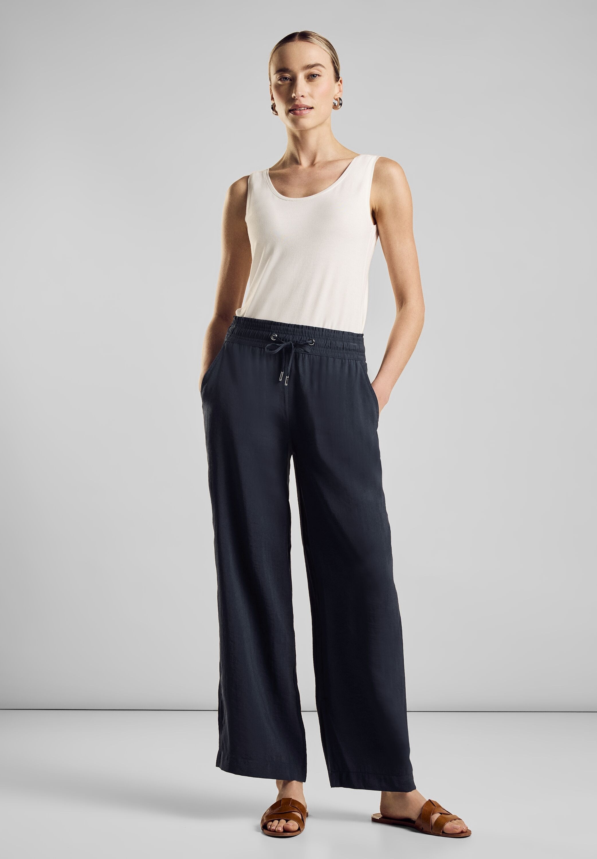 STREET ONE Stoffhose, Sommerhose mit Kordelzug