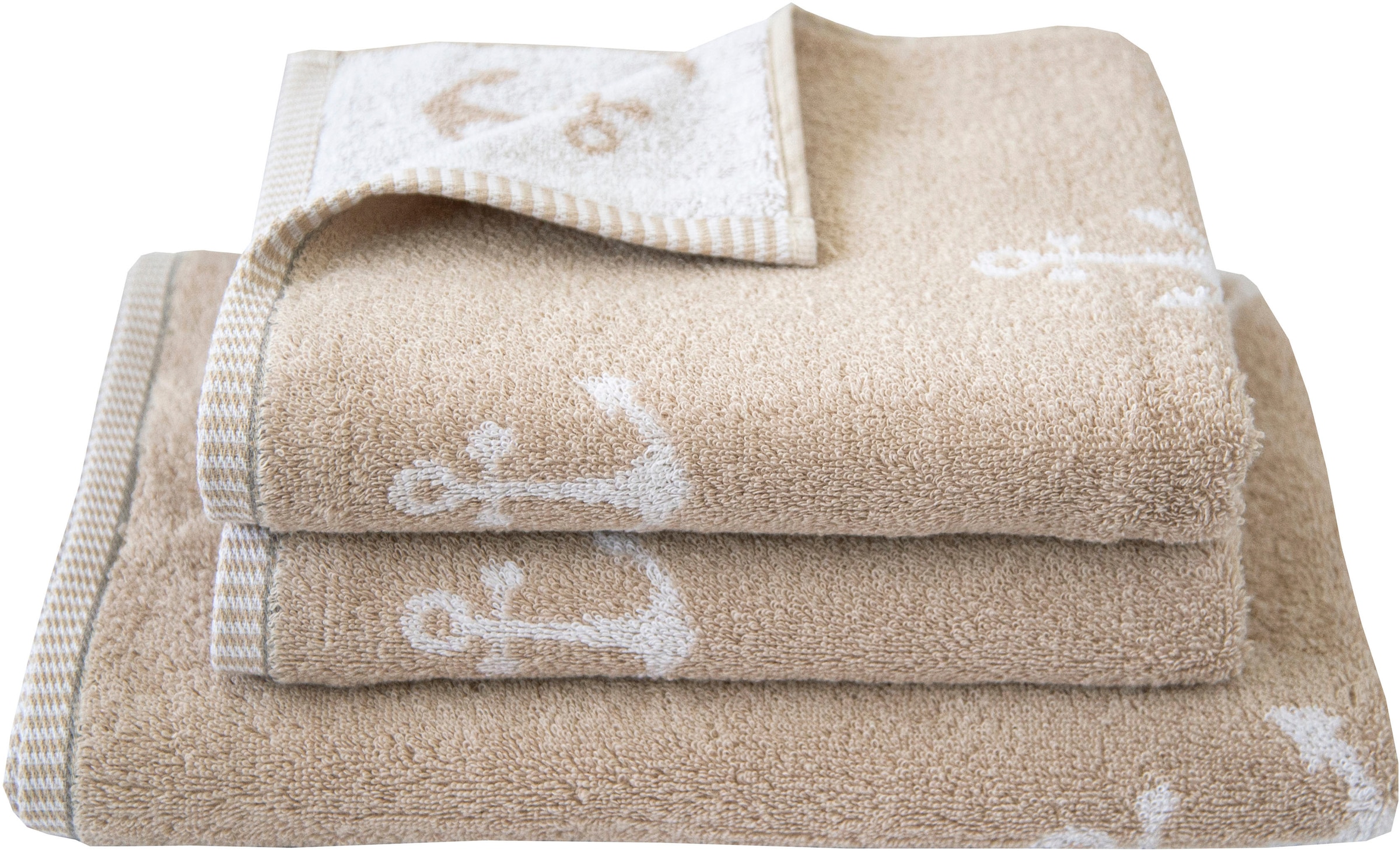 Dyckhoff Handtuch Set »Maritim, Nautic«, Set, 3 tlg., Frottier, 2 Handtüche günstig online kaufen