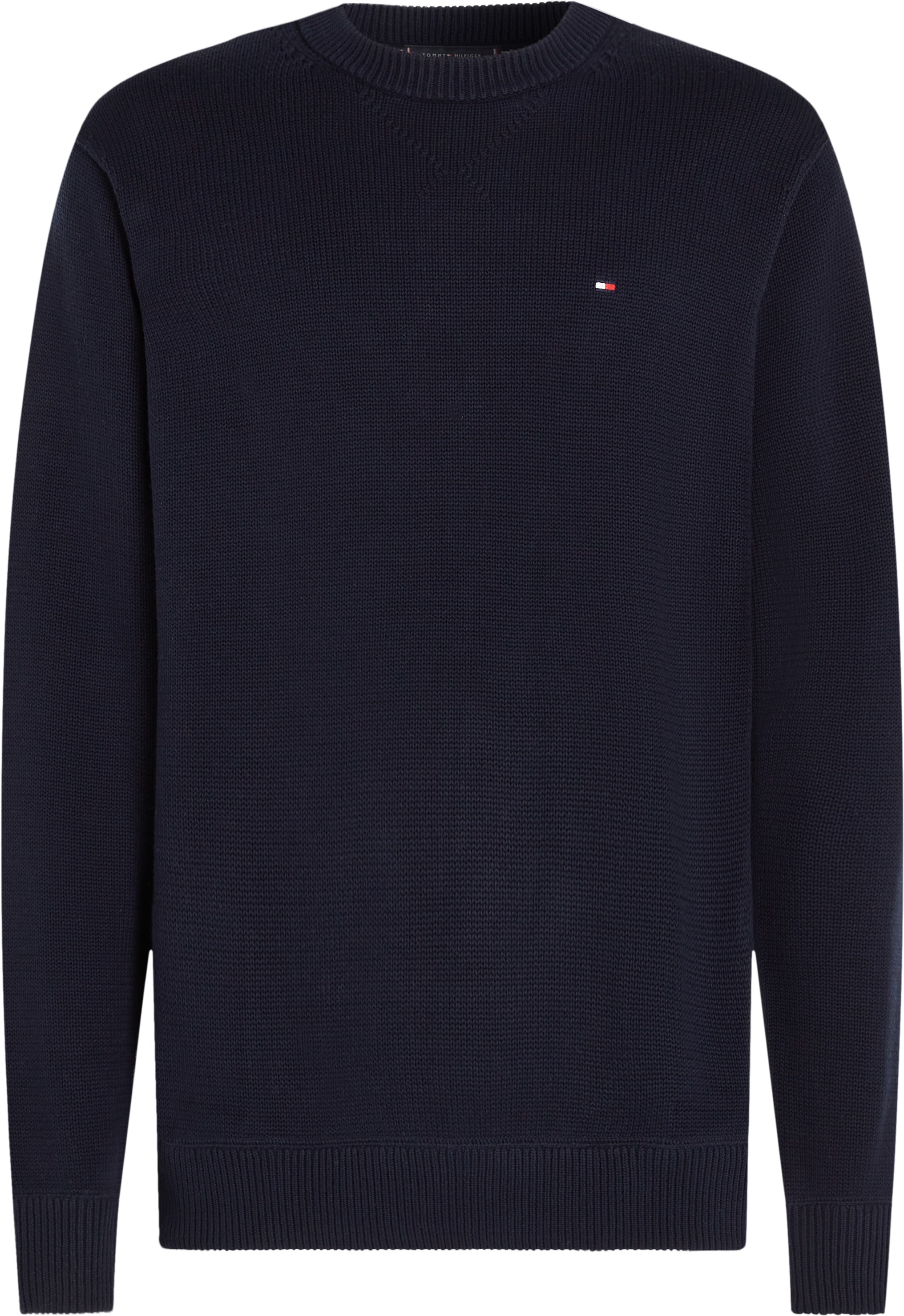 Tommy Hilfiger Strickpullover »CHUNKY COTTON C NECK«, mit Logosrickerei