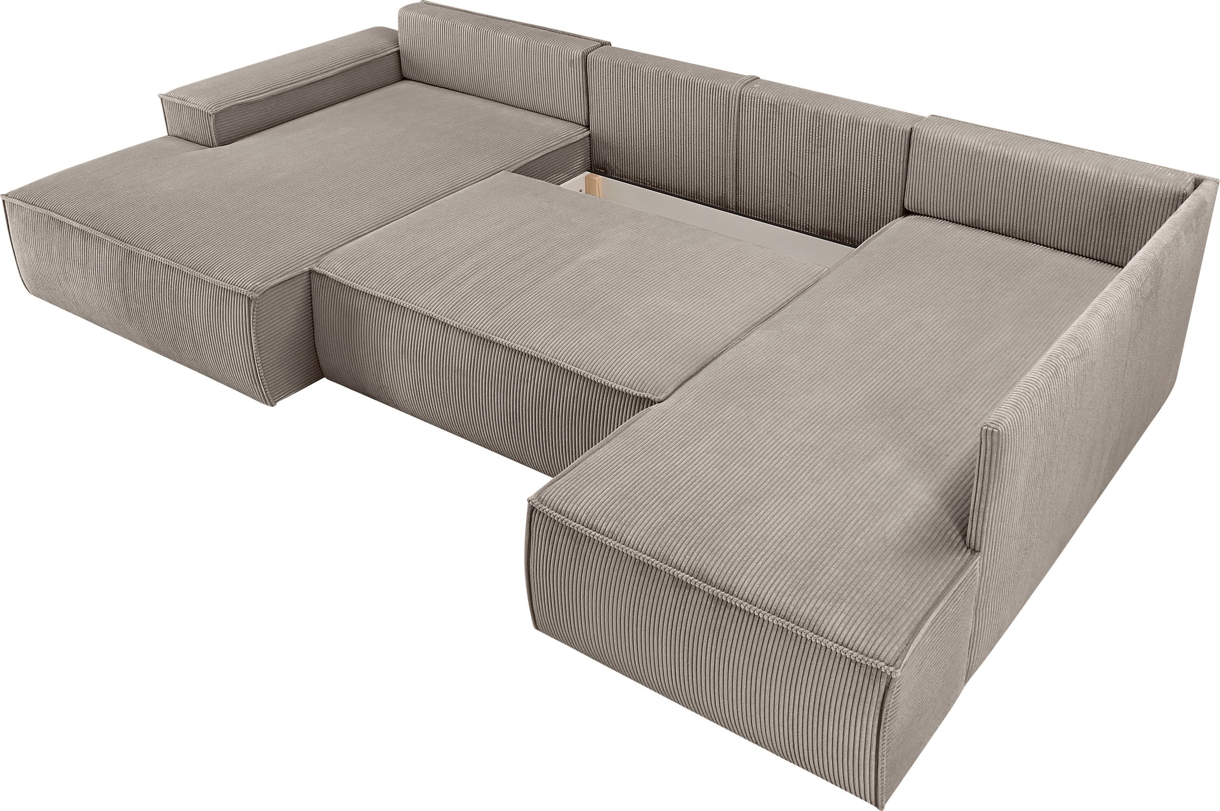 Home affaire Wohnlandschaft »SHERWOOD 329 cm, U-Form, Schlafsofa,«