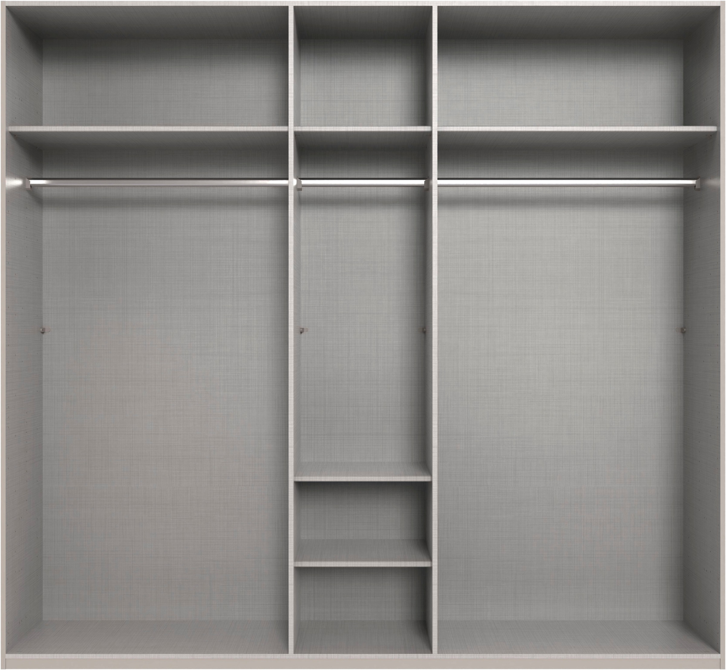 Wimex Kleiderschrank »Mugano,in 8 Breiten,3 Höhen,2 Tiefen, viele Farben, Made in Germany«, (in Basic oder Premium Ausstattung mit 2 weiteren Einlegeböden), mit langen Griffstangen aus Metall, wahlweise mit oder ohne Spiegel