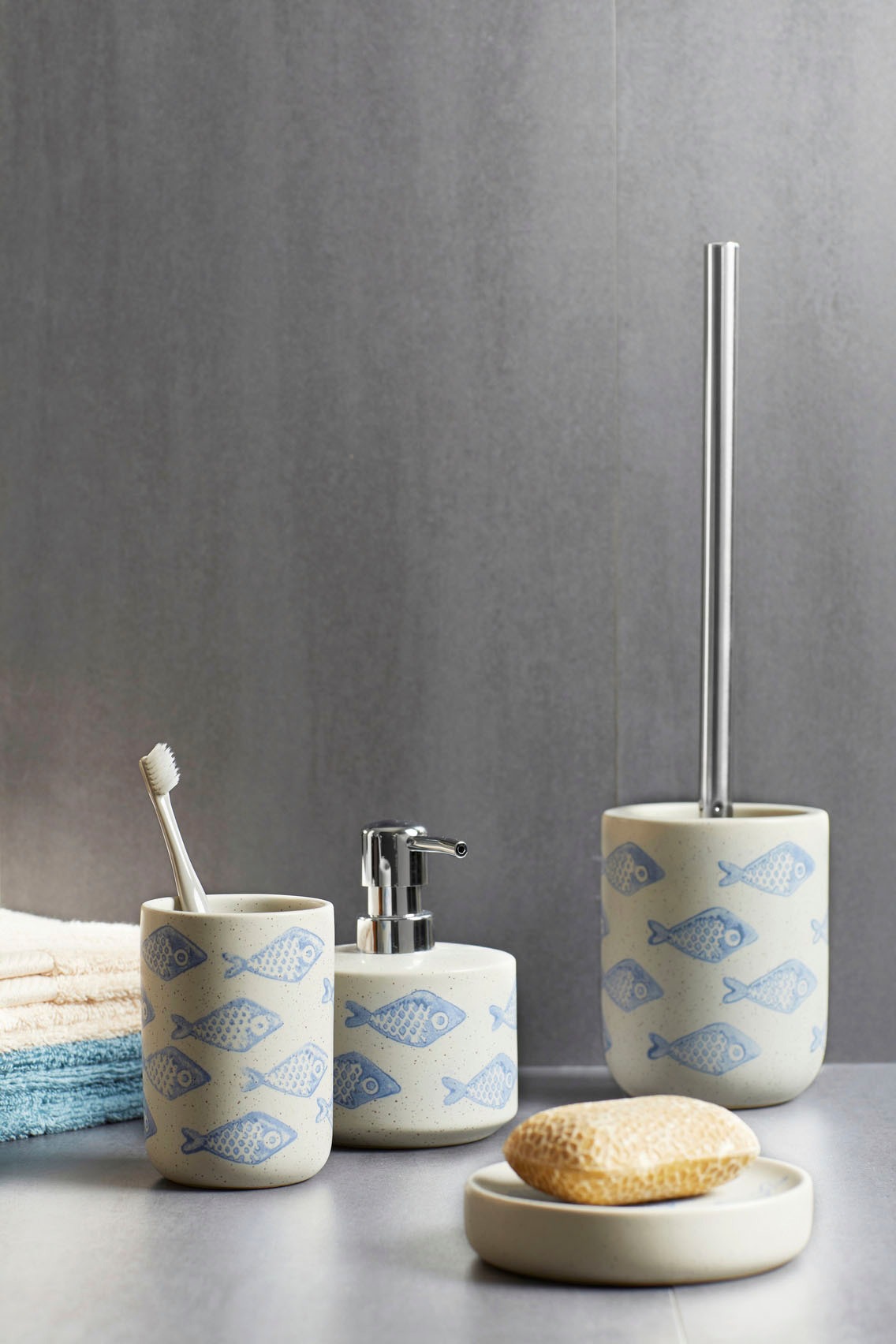 WENKO Seifenspender »Aquamarin«, (1 tlg.), Keramik, 475 ml