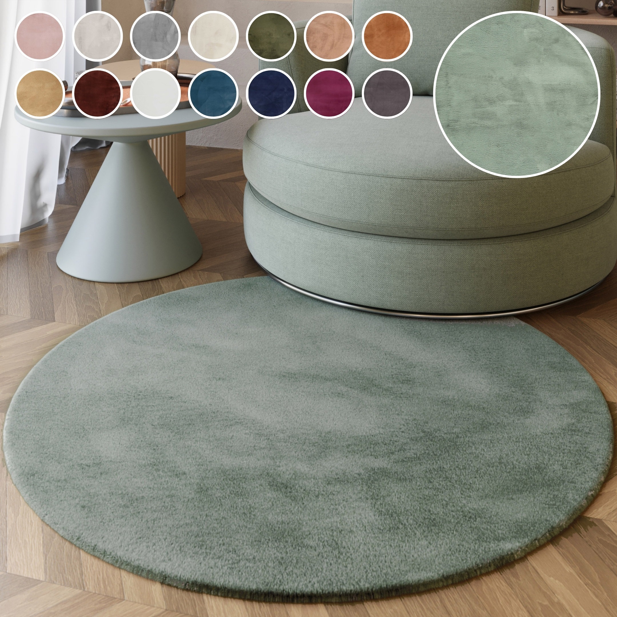 Esprit Hochflor-Teppich »Alice ESP-4377 Kunstfell«, rund, 25 mm Höhe, Kanin günstig online kaufen
