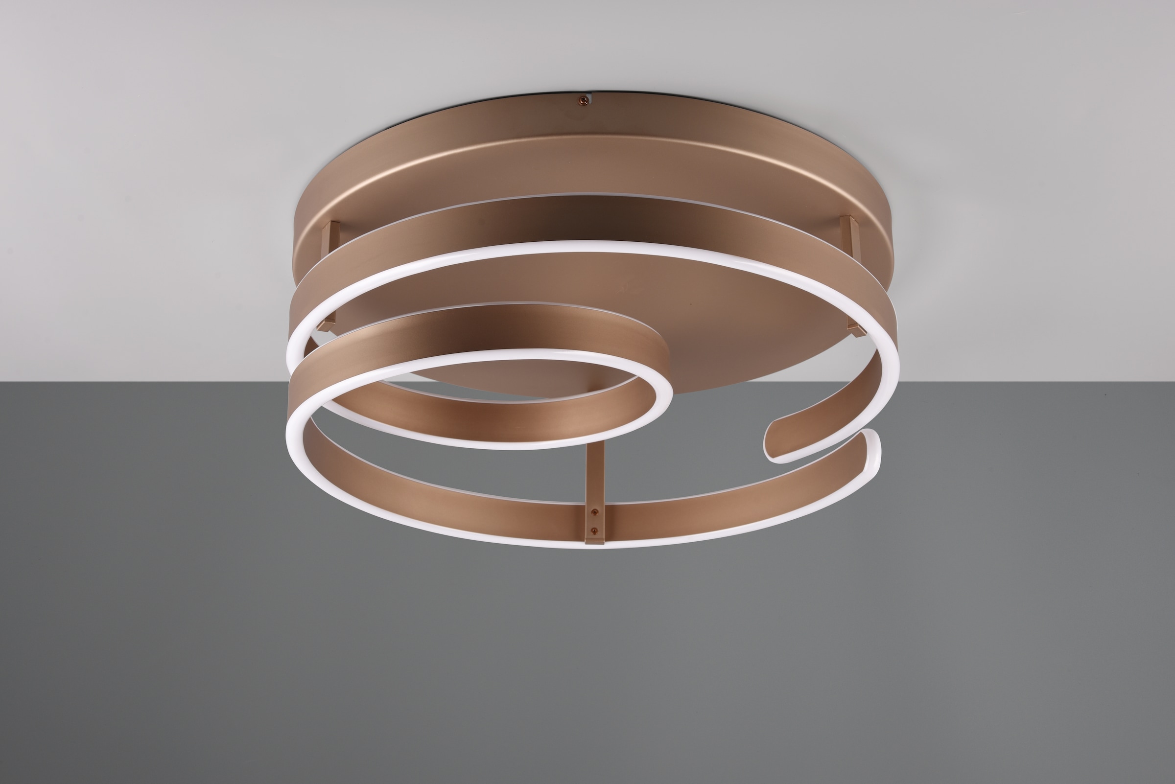 TRIO Leuchten LED Deckenleuchte »MARNIE, spiralförmige LED Deckenlampe indirektes Licht warmweiß 3000K«, 1 flammig, Leuchtmittel LED-Board | LED fest integriert, 6800 Lumen Ø 55cm 3 Stufen dimmbar über Wandschalter Wohnzimmer LED