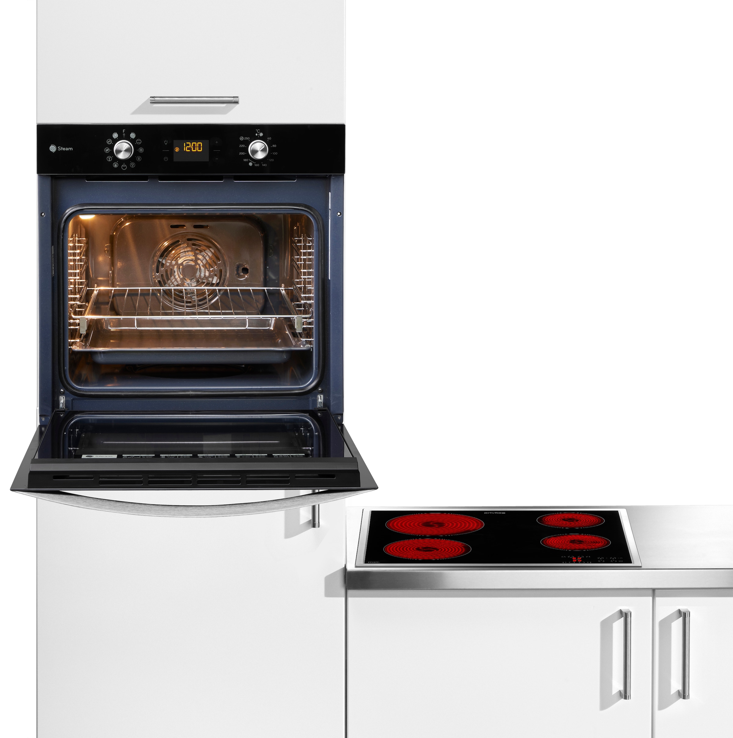 Privileg Backofen-Set »PBWK3 JH8S BLG«, mit 1-fach-Teleskopauszug, Hydrolyse