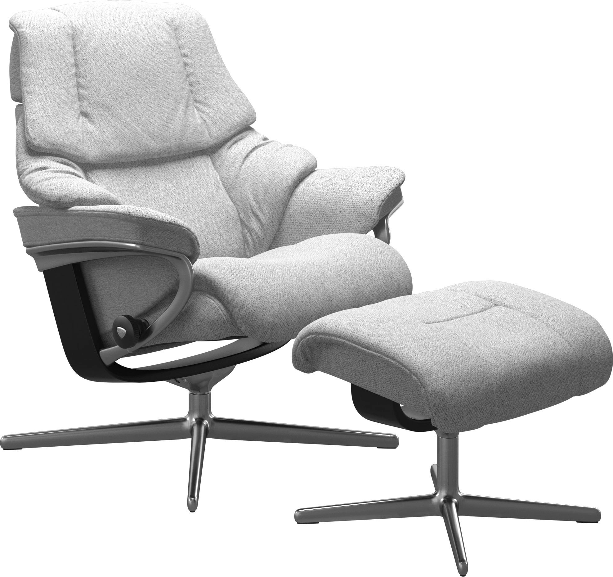 Stressless® Relaxsessel »Reno«, (Set, Relaxsessel mit Hocker), mit Hocker, mit Cross Base, Größe S, M & L, Holzakzent Schwarz
