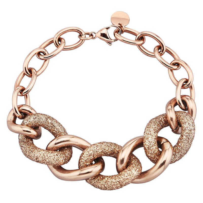 JACQUES LEMANS Armband »Edelstahl PVD rotvergoldet« rot 23cm Stardust-Beschichtung