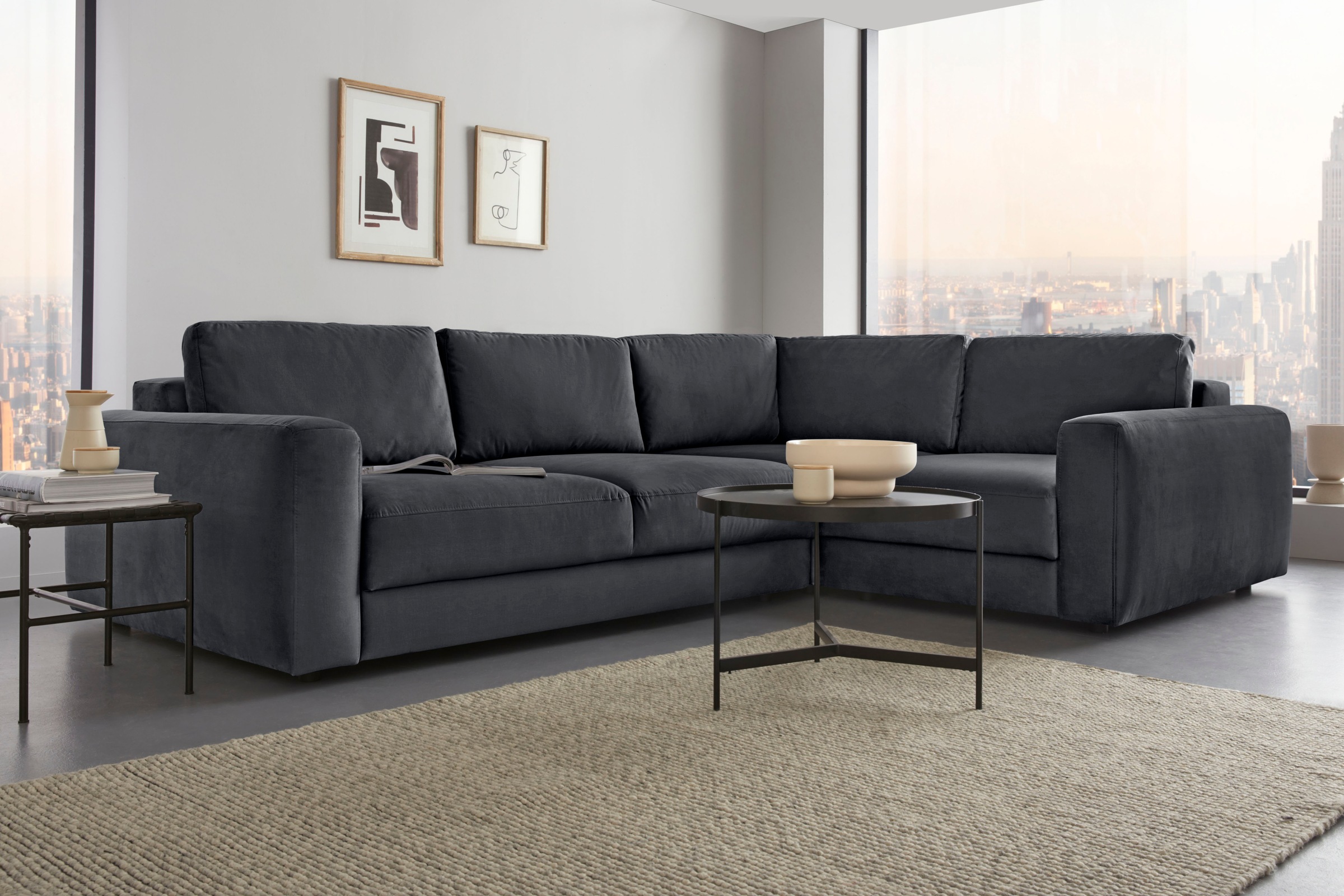 Home affaire Ecksofa »Bloomfield, Breite 304cm, Mega Polsterecke mit viel P günstig online kaufen