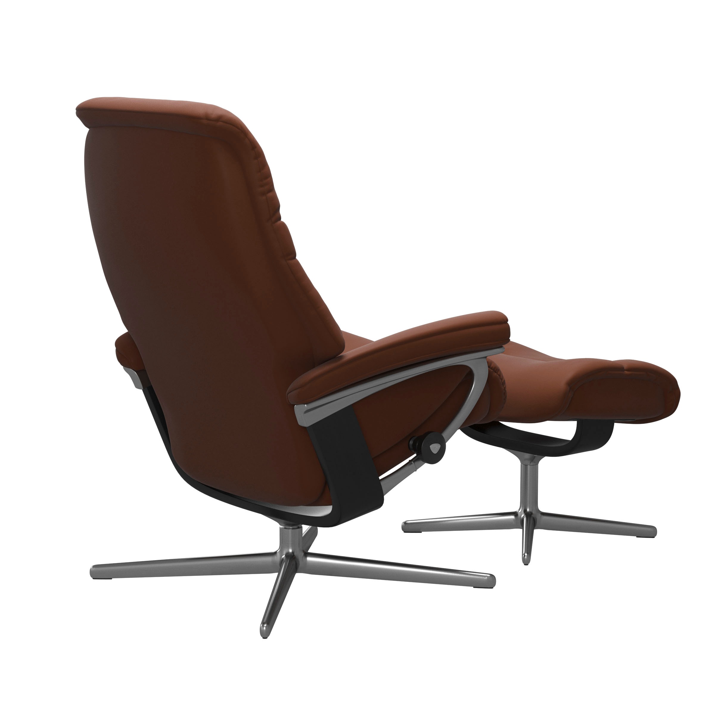 Stressless® Relaxsessel »Sunrise«, (Set, Relaxsessel mit Hocker), mit Hocker, mit Cross Base, Größe S, M & L, Holzakzent Schwarz