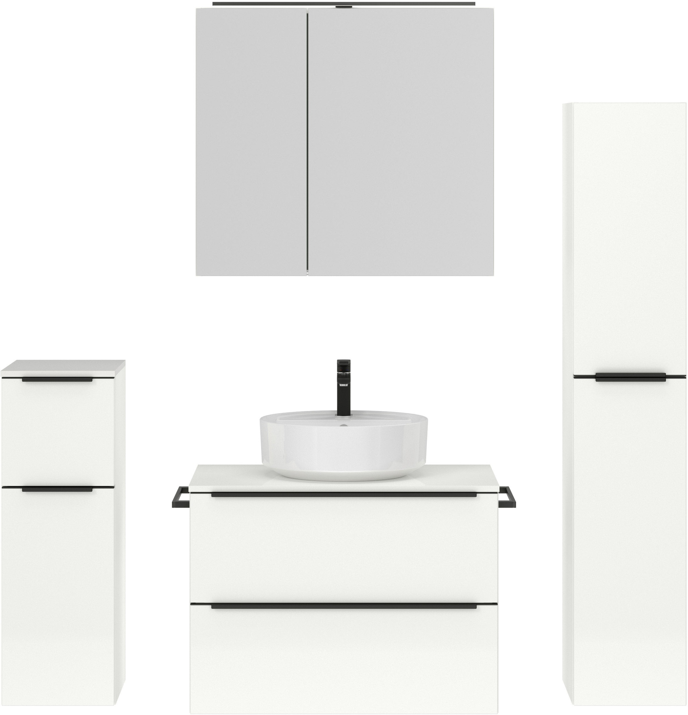 nobilia® Badmöbel-Set »Alvene« vormontiert, mit Soft-Close, 4 Stk. tlg. günstig online kaufen