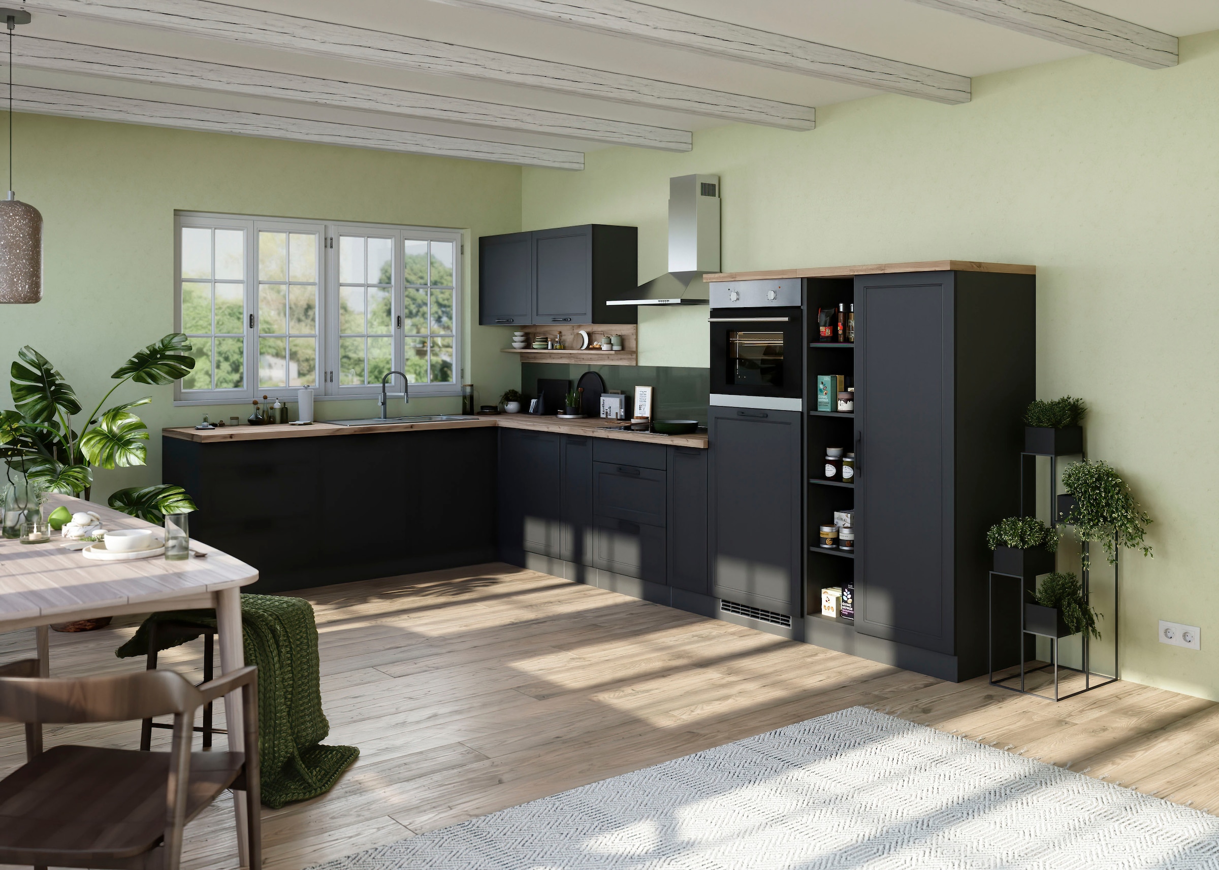 KOCHSTATION Winkelküche »KS-Lana«, Stellbreite 240/380 cm, wahlweise mit E-Geräten
