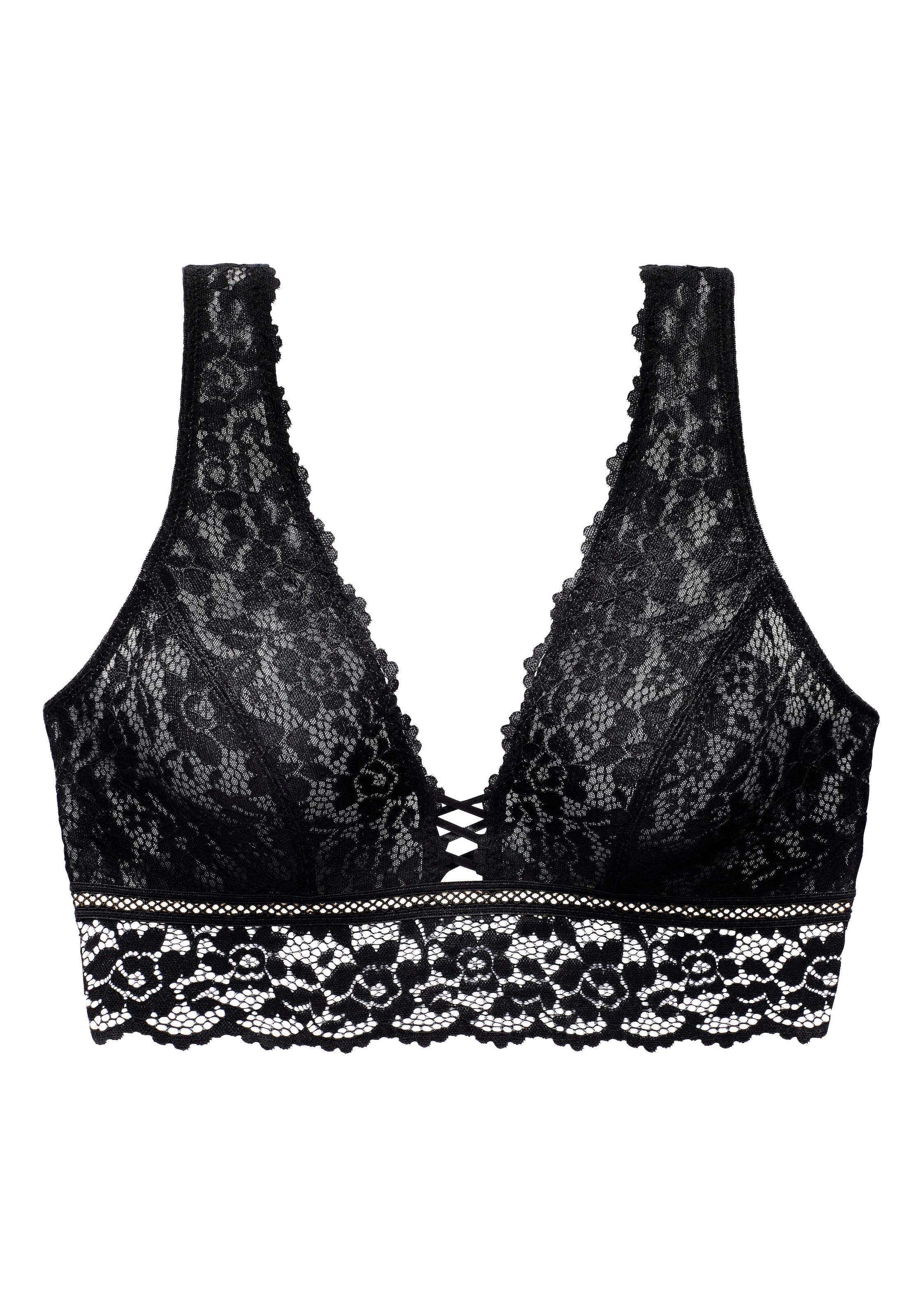 Vivance Bralette-BH, ohne Bügel, rundherum aus floraler Spitze, Dessous