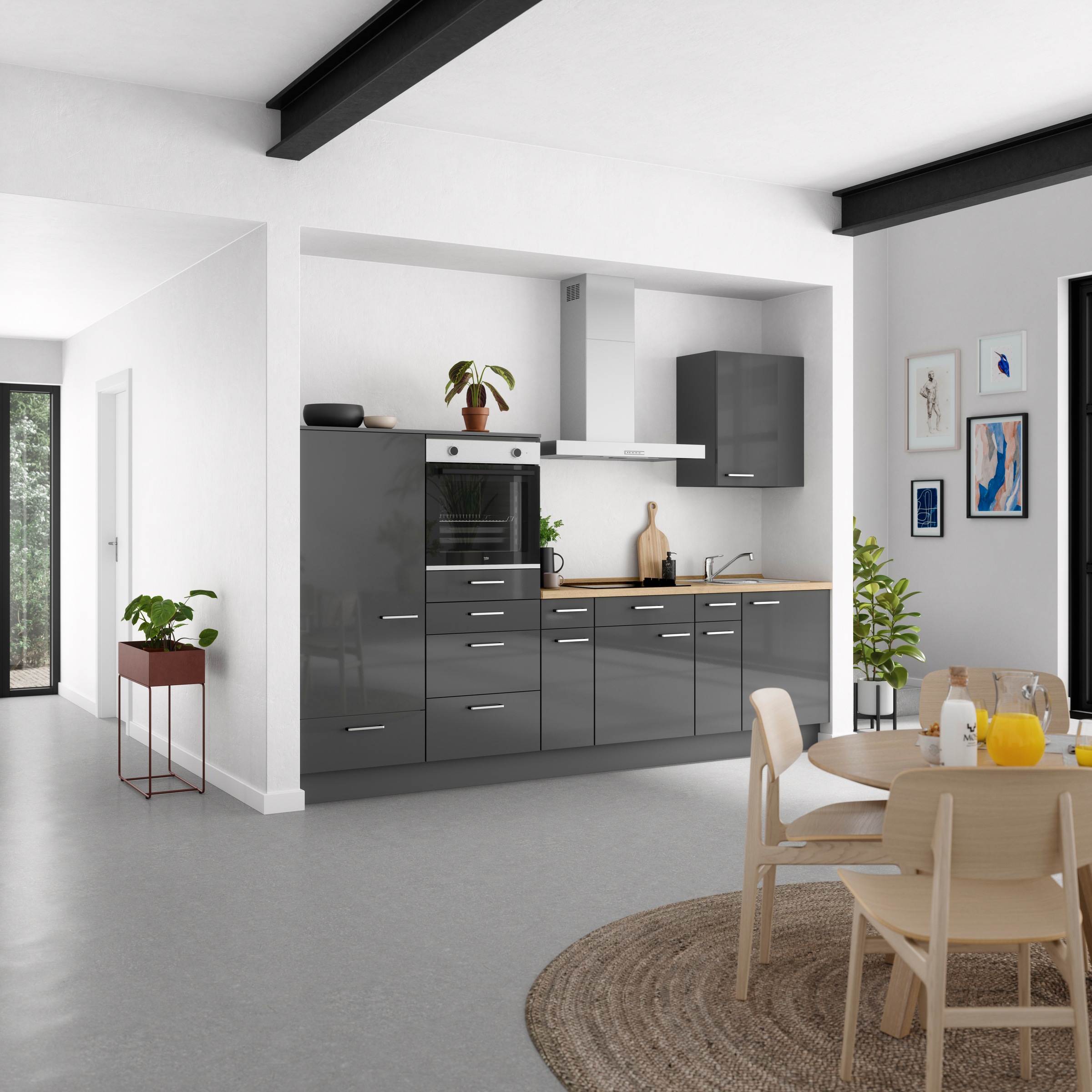 nobilia® Küchenzeile »"Flash I"«, vormontiert, Ausrichtung wählbar, Breite 300 cm, wahlw. mit E-Geräten