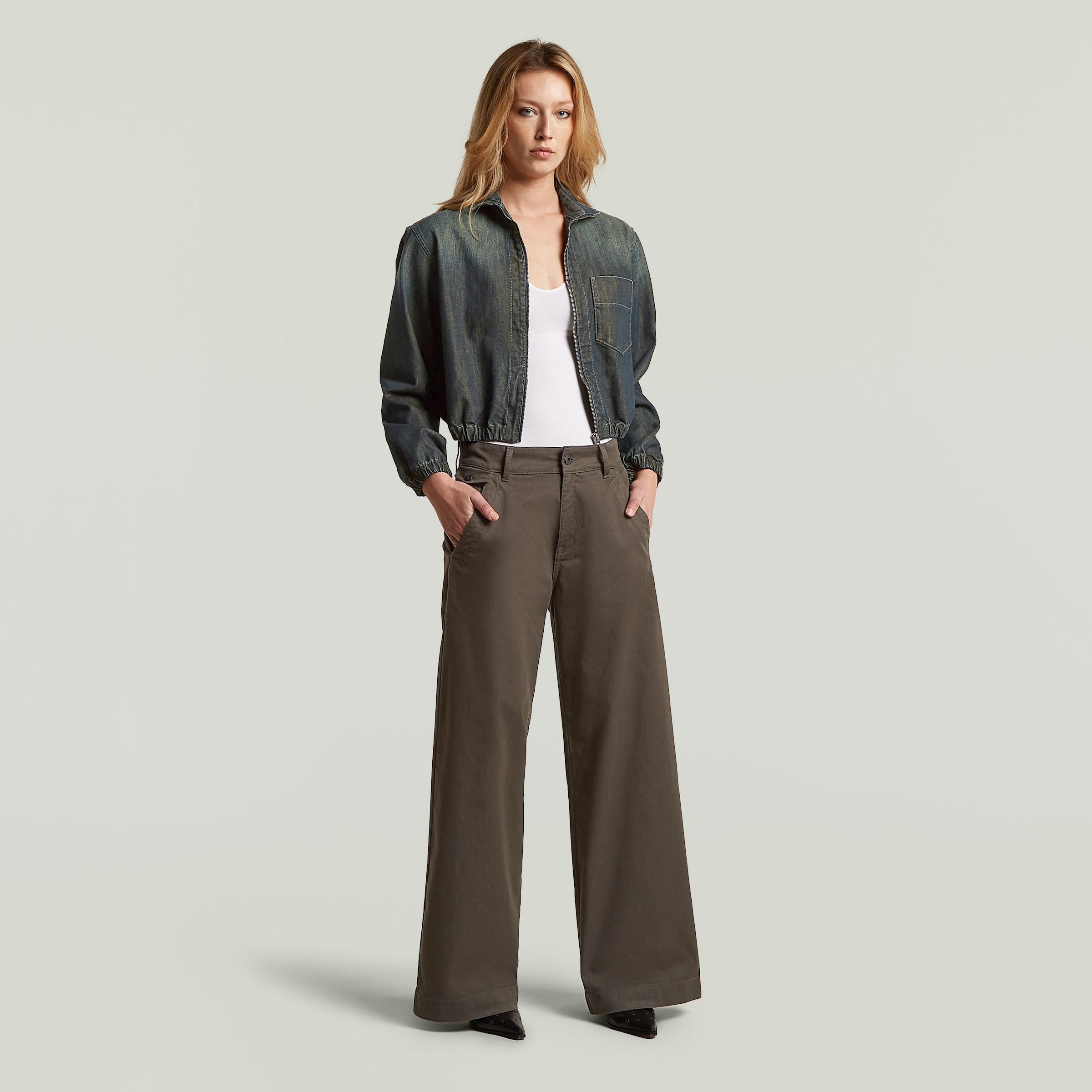 G-STAR Chinohose »Helsinki Chino wmn«  mit weitem Bein, Regular Fit