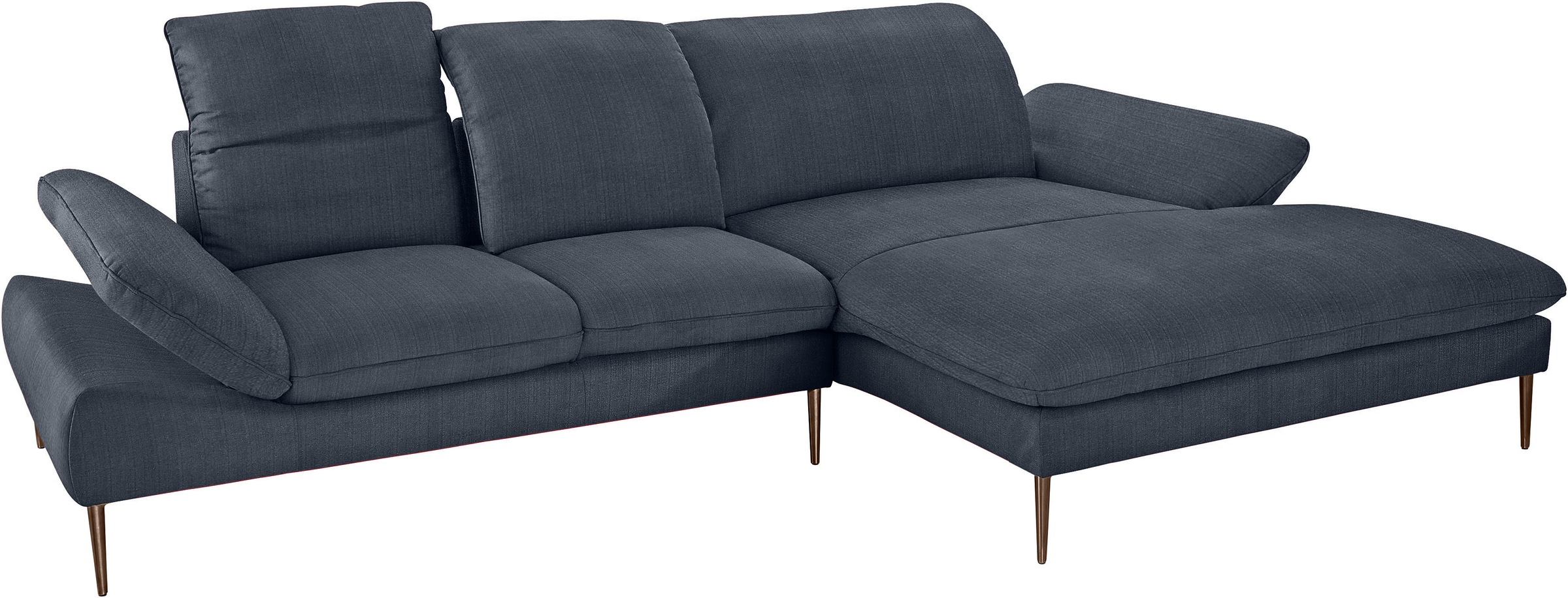 W.SCHILLIG Ecksofa »enjoy&MORE, Designsofa, bequem, zeitlos und elegant, L-Form«, Sitztiefenverstellung, Füße bronze pulverbeschichtet, Breite 310 cm