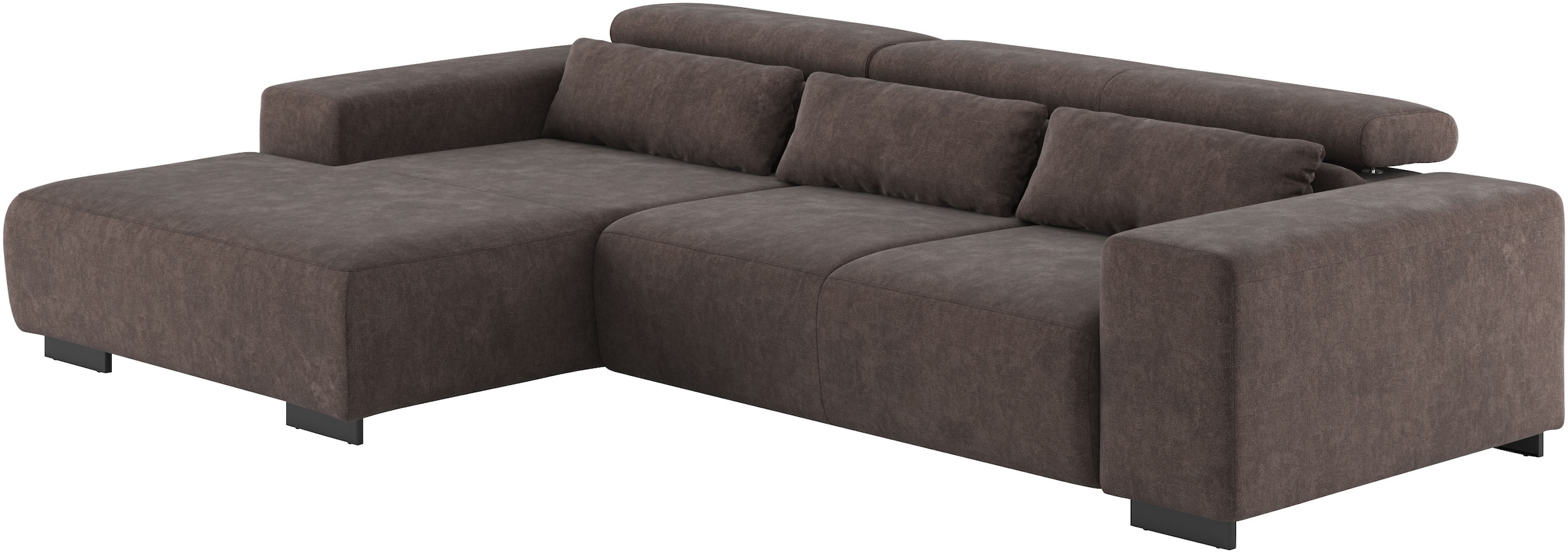 COTTA Ecksofa »Side L-Form, mit Kopfteilverstellung & 3 Nierenkissen« optional motorische Sitztiefenverstellung