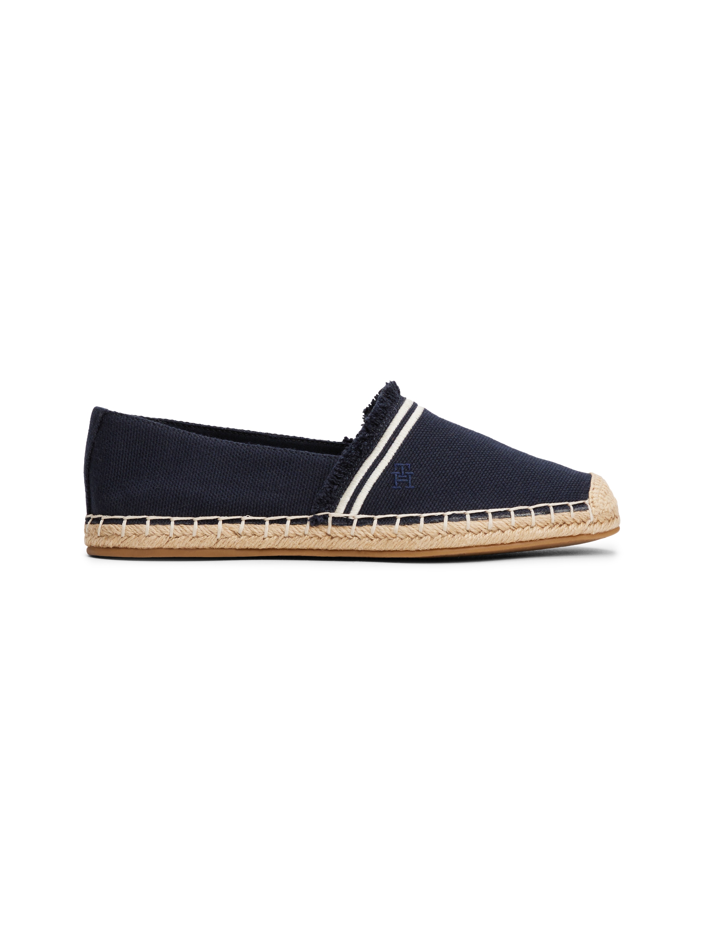 Tommy Hilfiger Espadrille »FRINGE CANVAS CLOSED ESPADRILLE«, Halbschuh, Schlupfschuh, Sommerschuh mit ausgefransten Rand