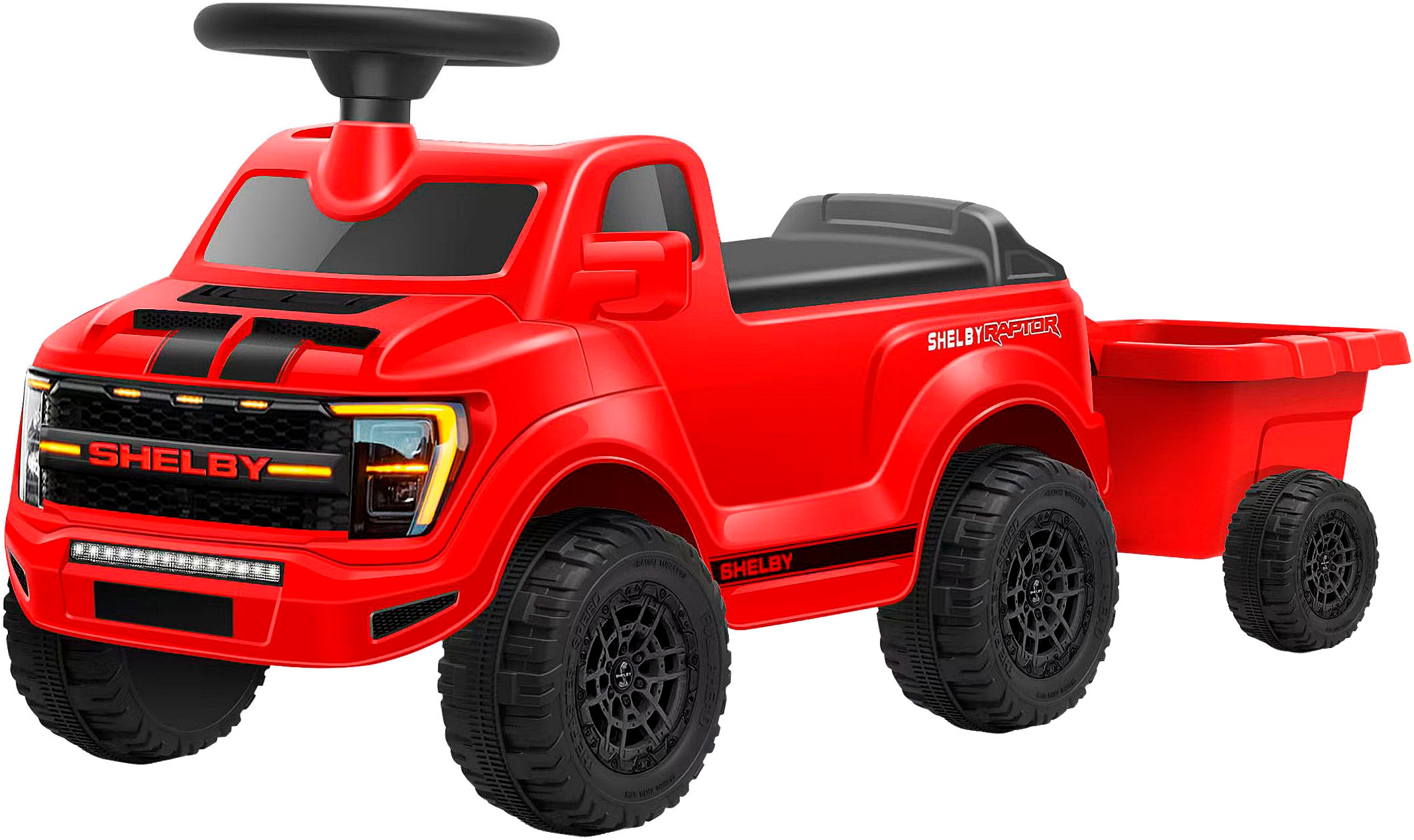 JAMARA Rutscherauto »Shelby Ford F-150 Raptor mit Anhänger« mit Soundeffekten rot