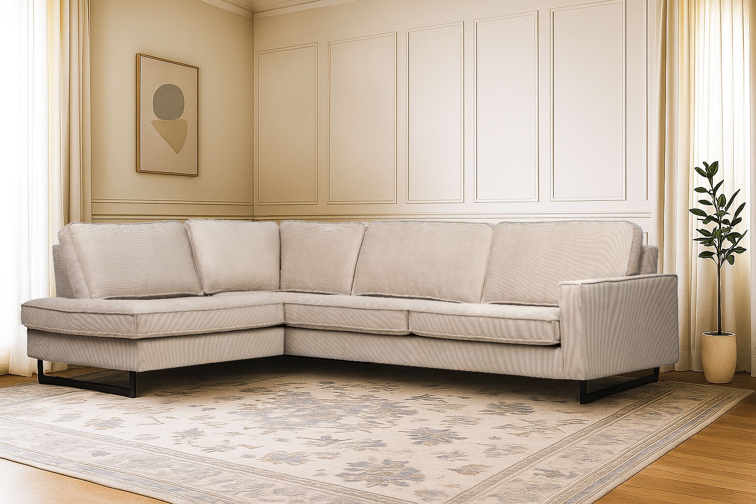 Home affaire Ecksofa »Pinto, 290 cm, Cord, Chenille, Lederoptik, Ottomane l günstig online kaufen