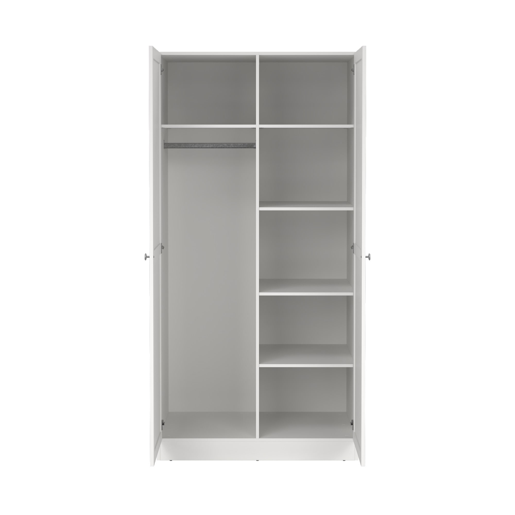 Home affaire Kleiderschrank »Billund, skandinavischen Design & viel Stauraum, 2 Breiten 145/195 cm« Viel Stauraum mit Böden & Kleiderstange, praktische Aufteilung