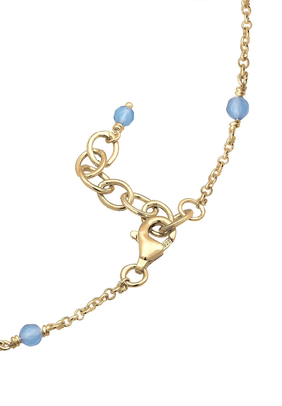 Elli Fußkette »Kugel Bead Strand Meer Urlaub Blau 925er Silber«