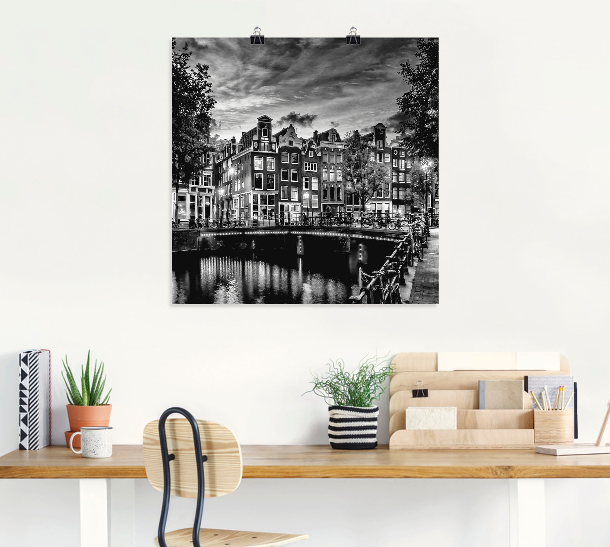 Artland Wandbild »Amsterdam Abendidylle«, Amsterdam, (1 St.), als Leinwandbild, Poster, Wandaufkleber in verschied. Größen
