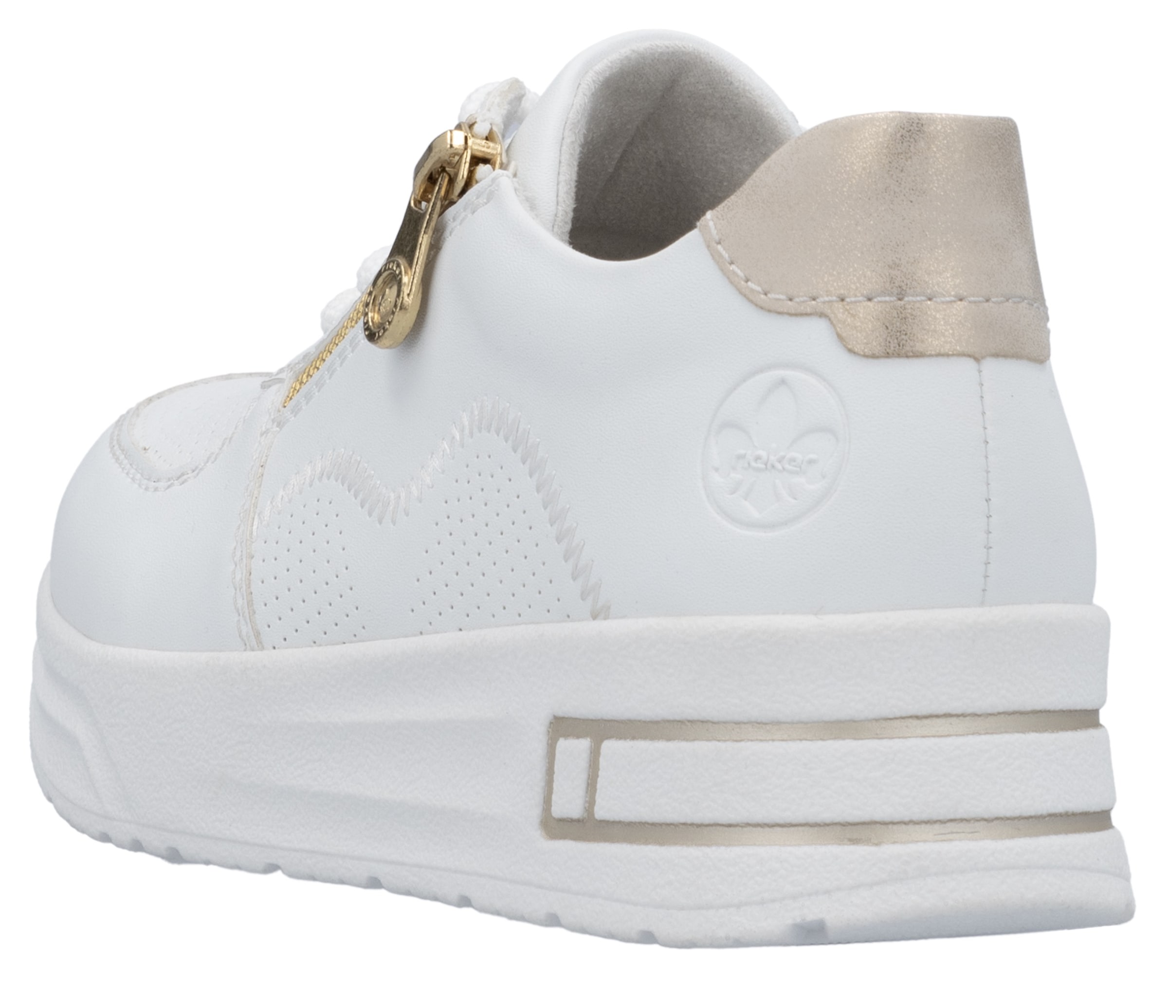 Rieker Plateausneaker, Halbschuh, Schnürschuh, Freizeitsneaker mit Reißverschluss