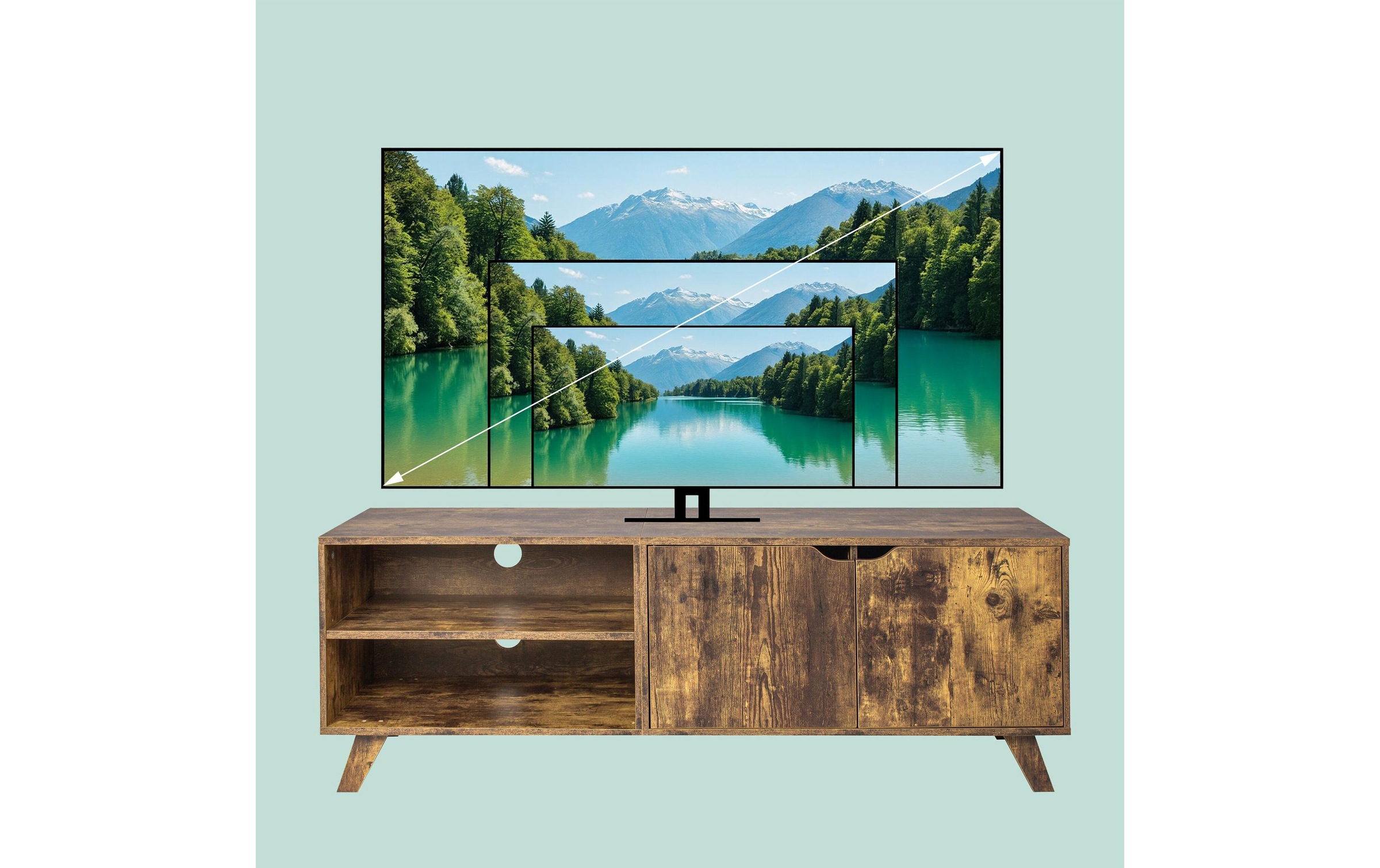 relaxdays TV-Board »Vintage Style 140 cm, 60 Zoll«