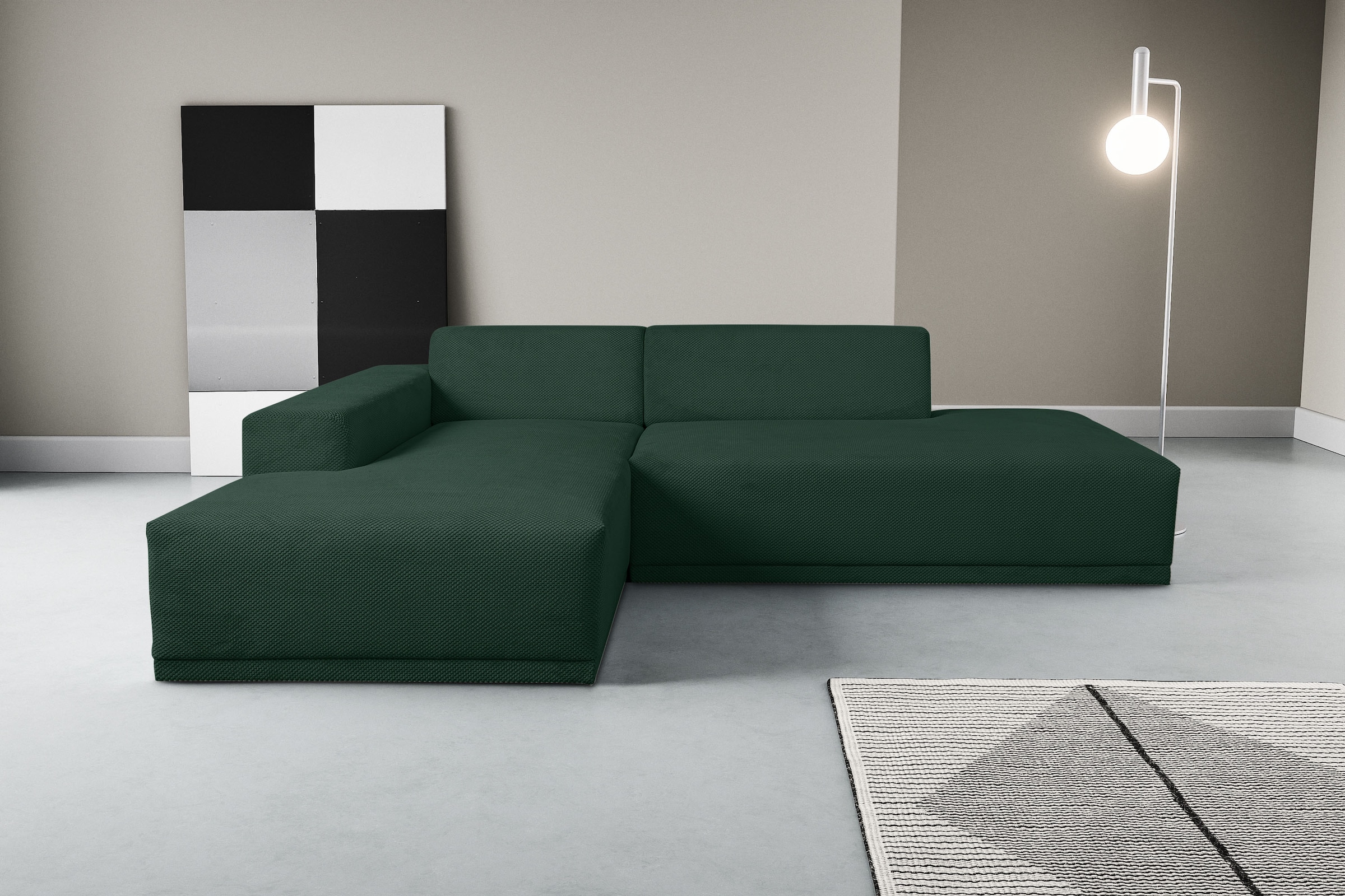 WERK2 Ecksofa »Apollo, hoher Sitzkomfort, aktuelles Design, Breite 264cm, L günstig online kaufen