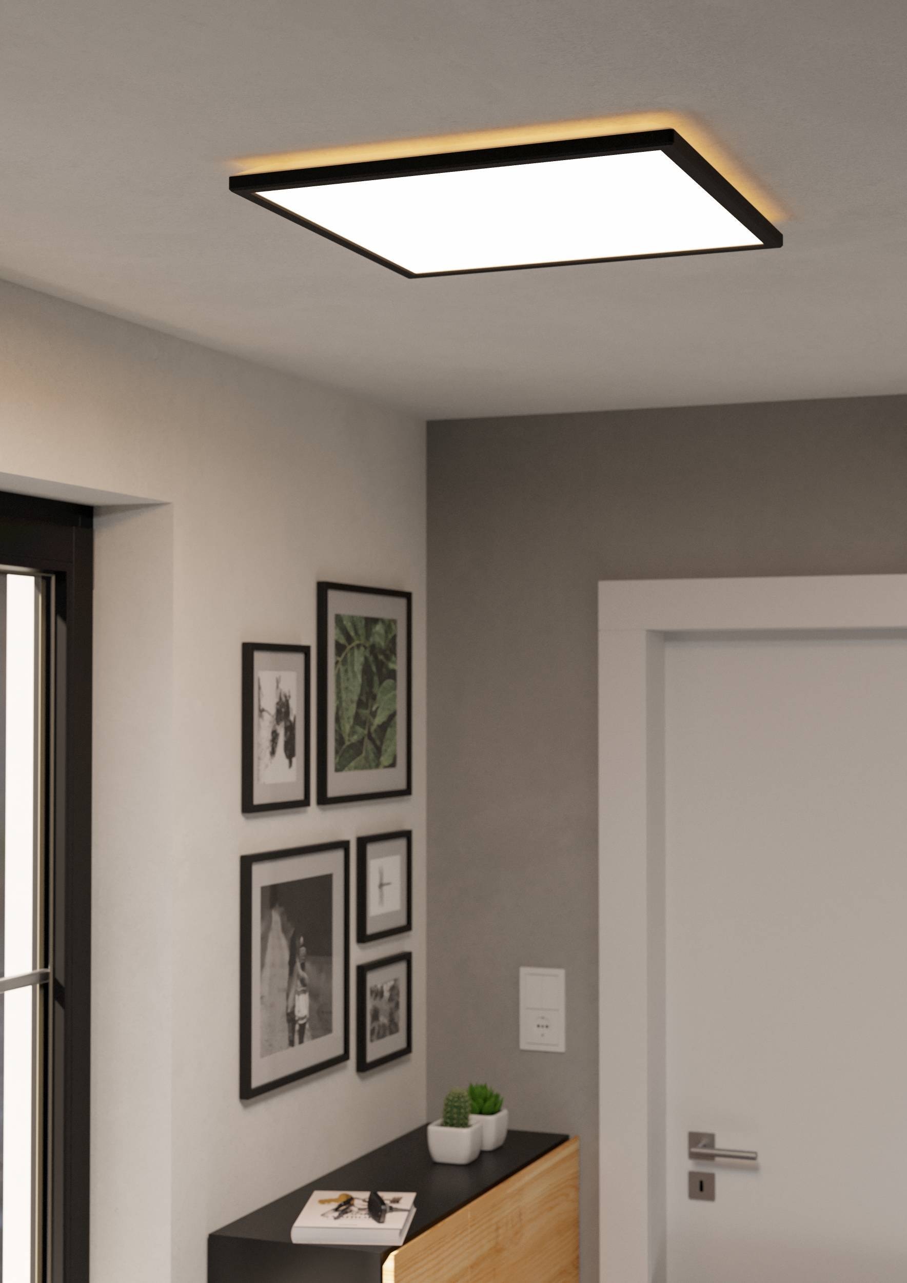 EGLO Deckenleuchte »Rovito Deckenlampe, Deckenbeleuchtung, Badlampe, Kunststoff, IP44« LED-Modul 1 Stk. Kaltweiß | Neutralweiß | Warmweiß Wand-/Deckenleuchte - L50 x B50 x H3,2 cm - schwarz - 17W inkl.